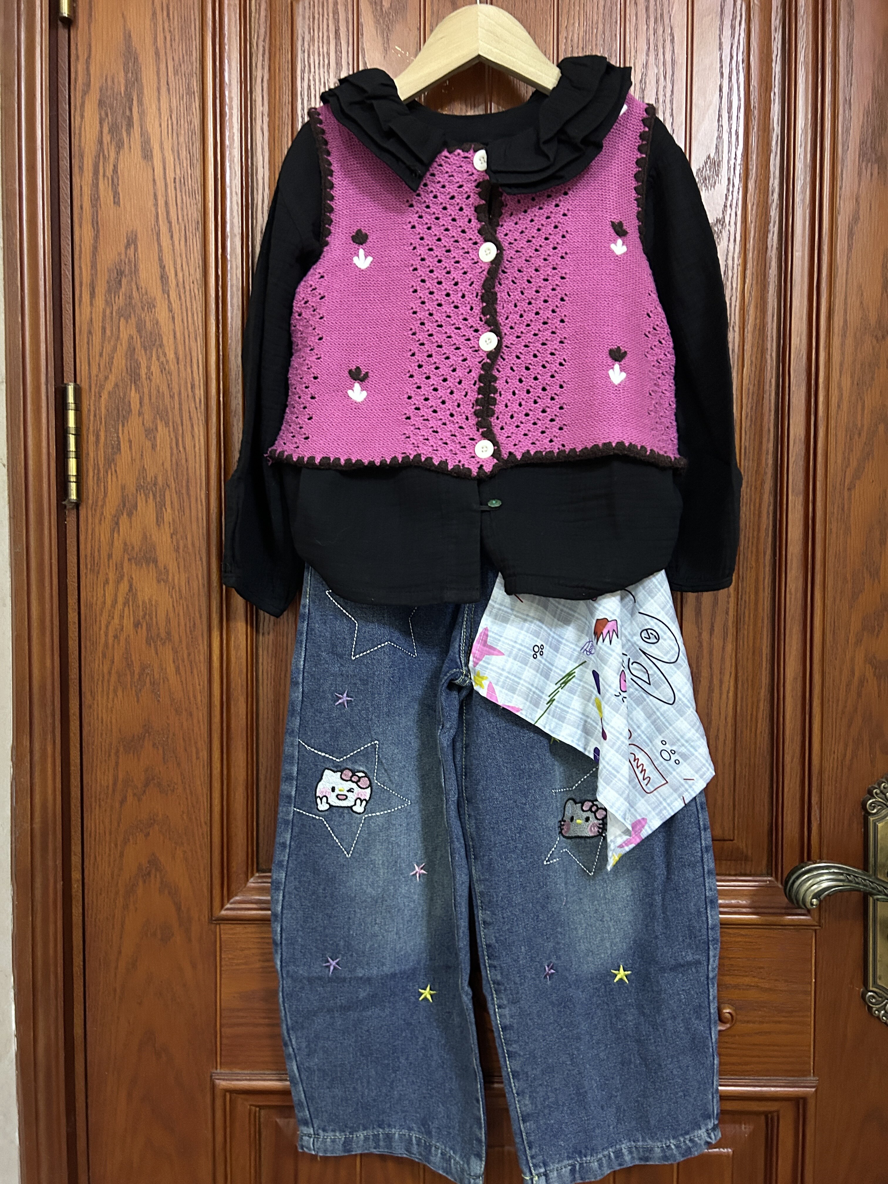 Customer photo for Black Doll-Collar Shirt, 120cm