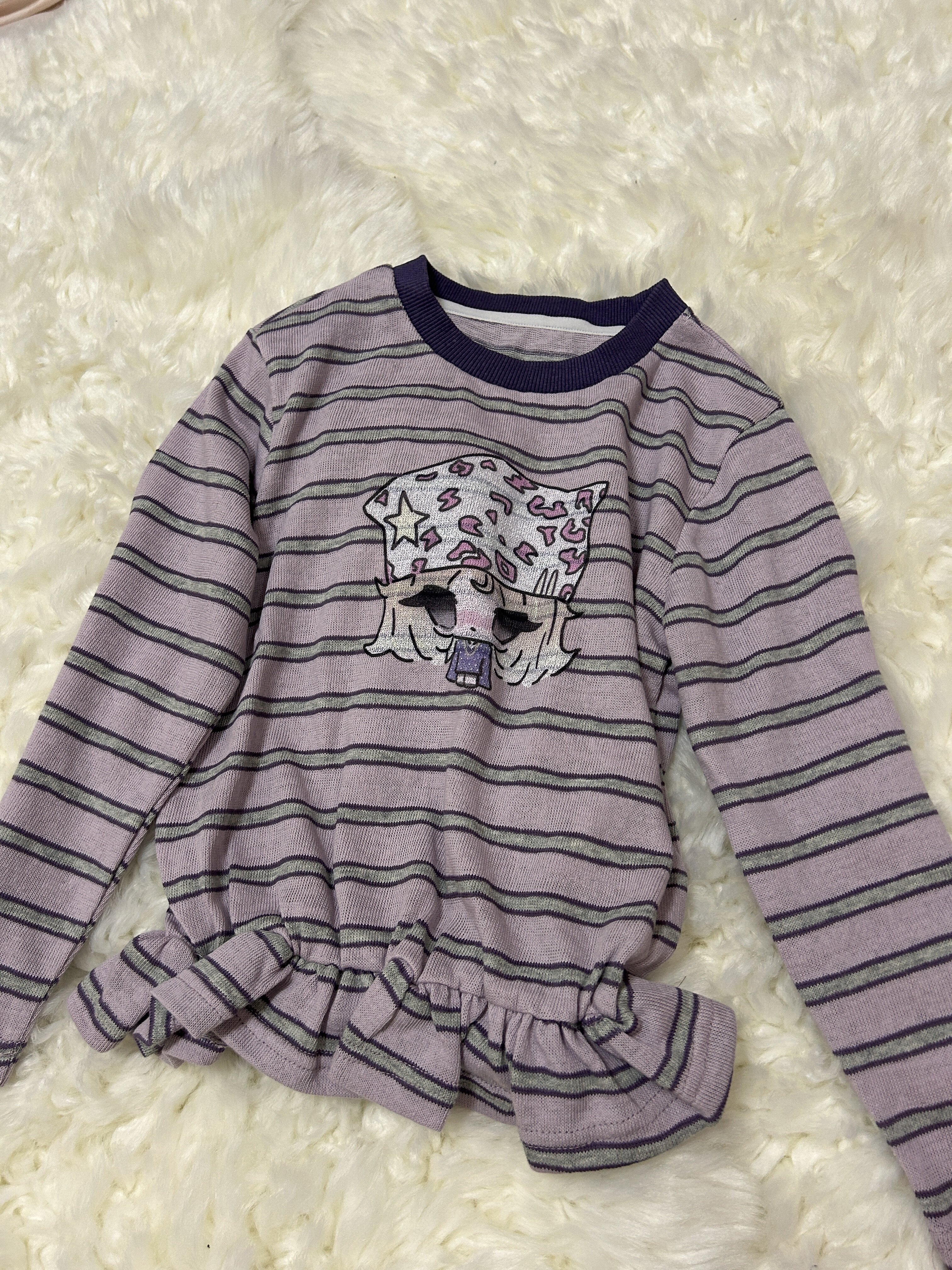 Customer photo for Lilac Striped Tee, 120cm