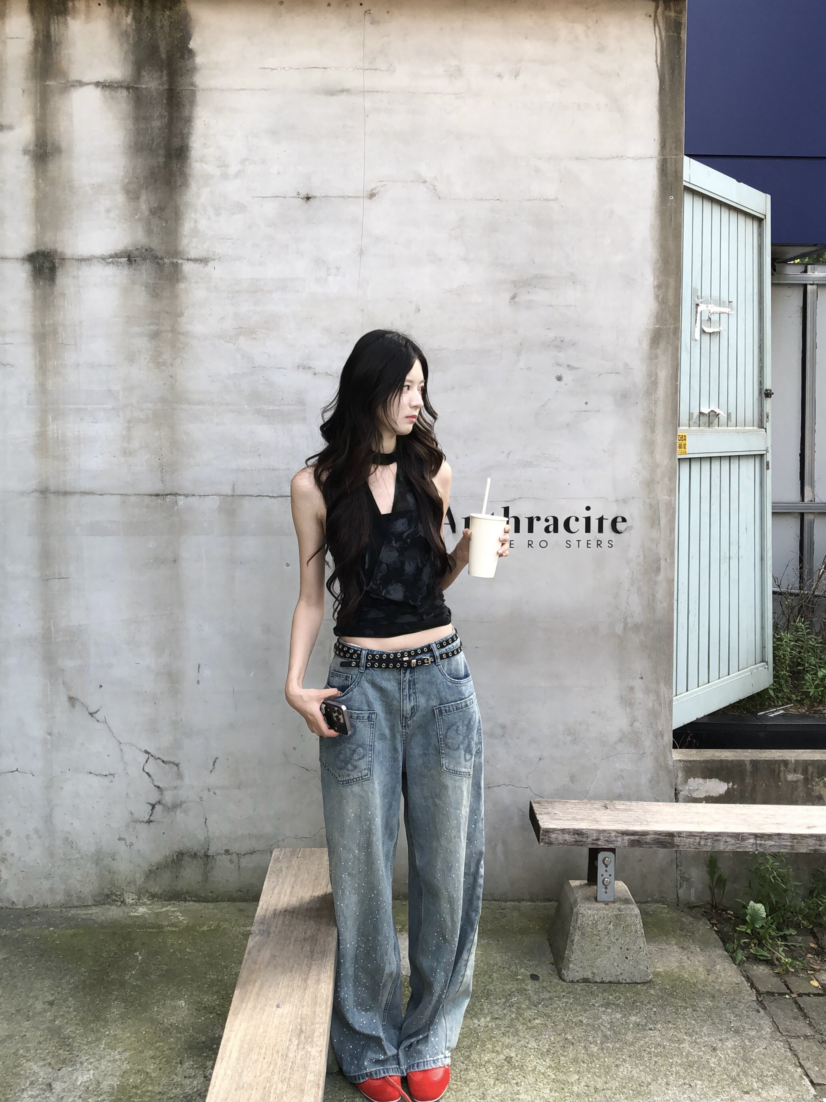 VIAPITTI夏季爆款链条荡领挂脖背心 收腰修身显瘦百搭 辣妹风与设计感并存