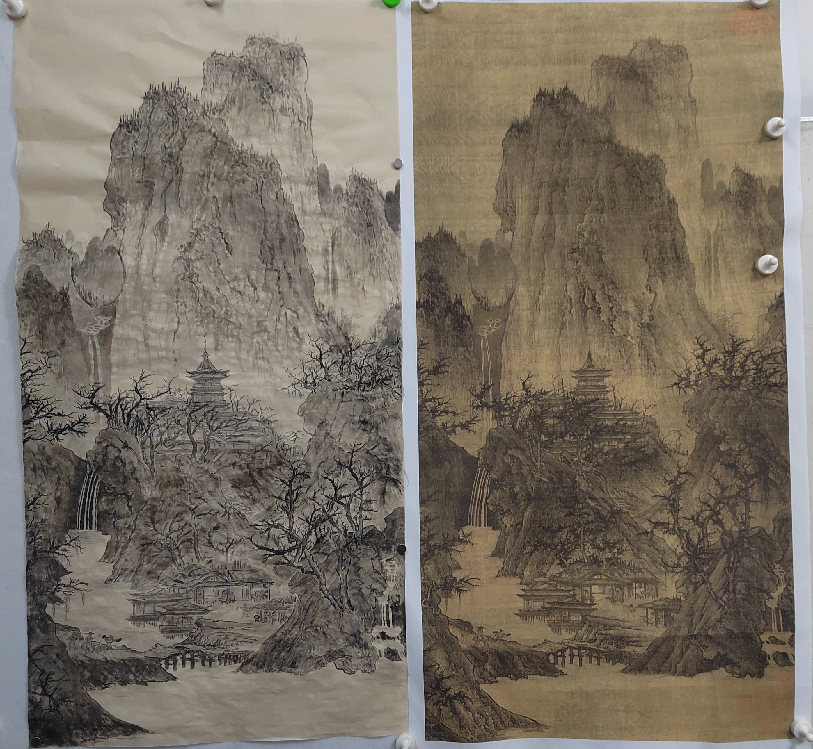 北宋李成晴巒蕭寺圖山水國畫複製畫原大尺寸無框藝術微噴-Taobao-Tmall