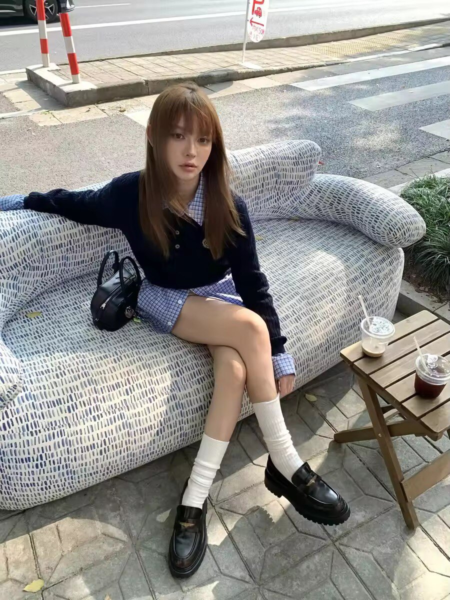 田曦薇同款百丽海鸥乐福鞋2.0 厚底增高设计拉长比例 真皮材质柔软亲肤