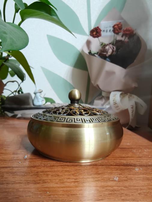 銅器 蘇工香炉 檀香炉 室内盤香炉 茶道具 香道具 工芸品 置物 铜香炉家用室内熏香炉檀香沉香盘香焚香黄铜香薰炉纯高级茶道盘拖-淘宝