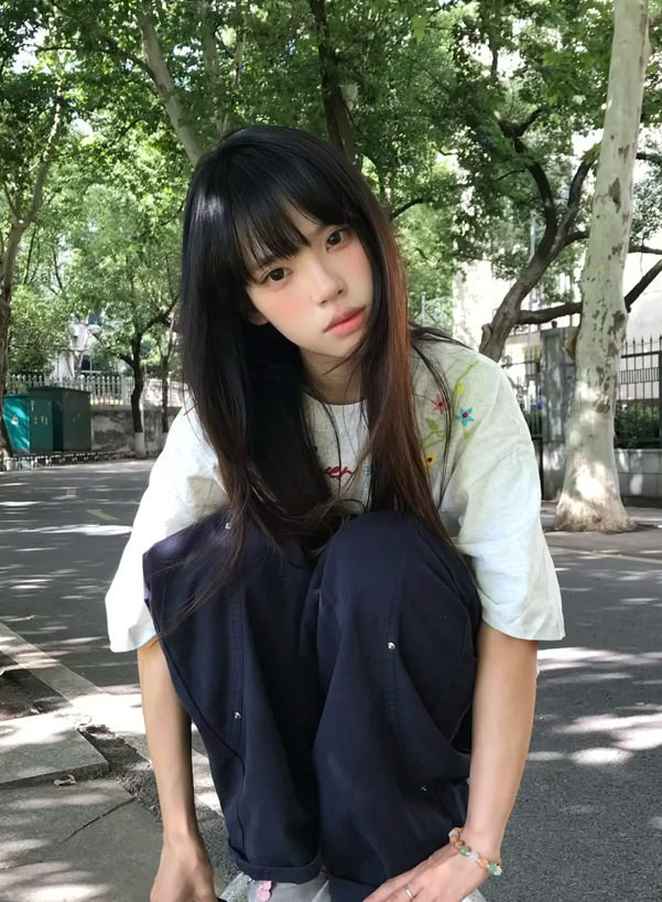 真我黑长直漫画齐刘海假发套 全真发整顶设计 自然隐形无痕贴合 长发飘逸顺滑