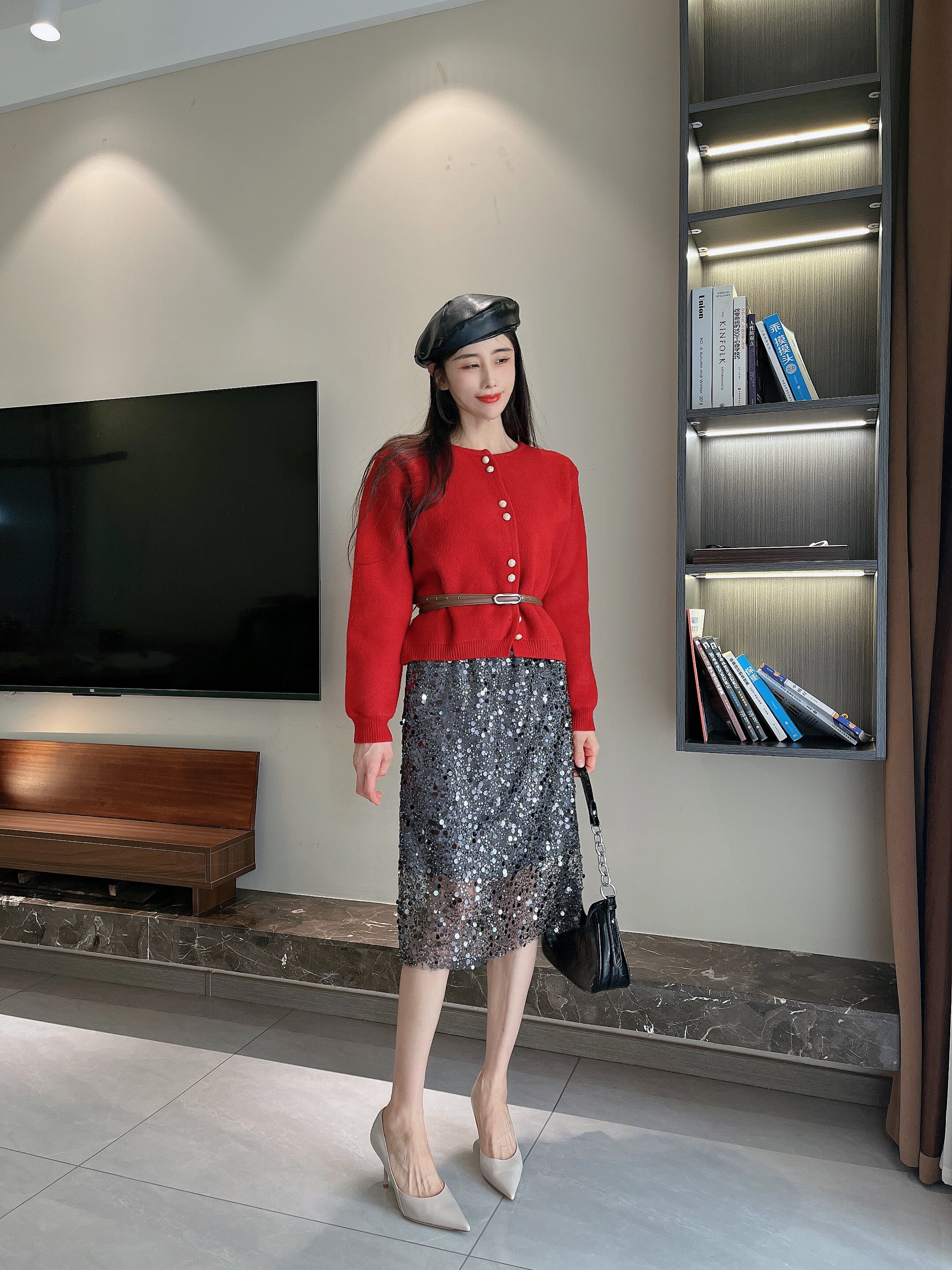 豆豆同款73hours「名场面」2026春季新款红色高跟鞋：尖头细跟的女主角闪耀美学