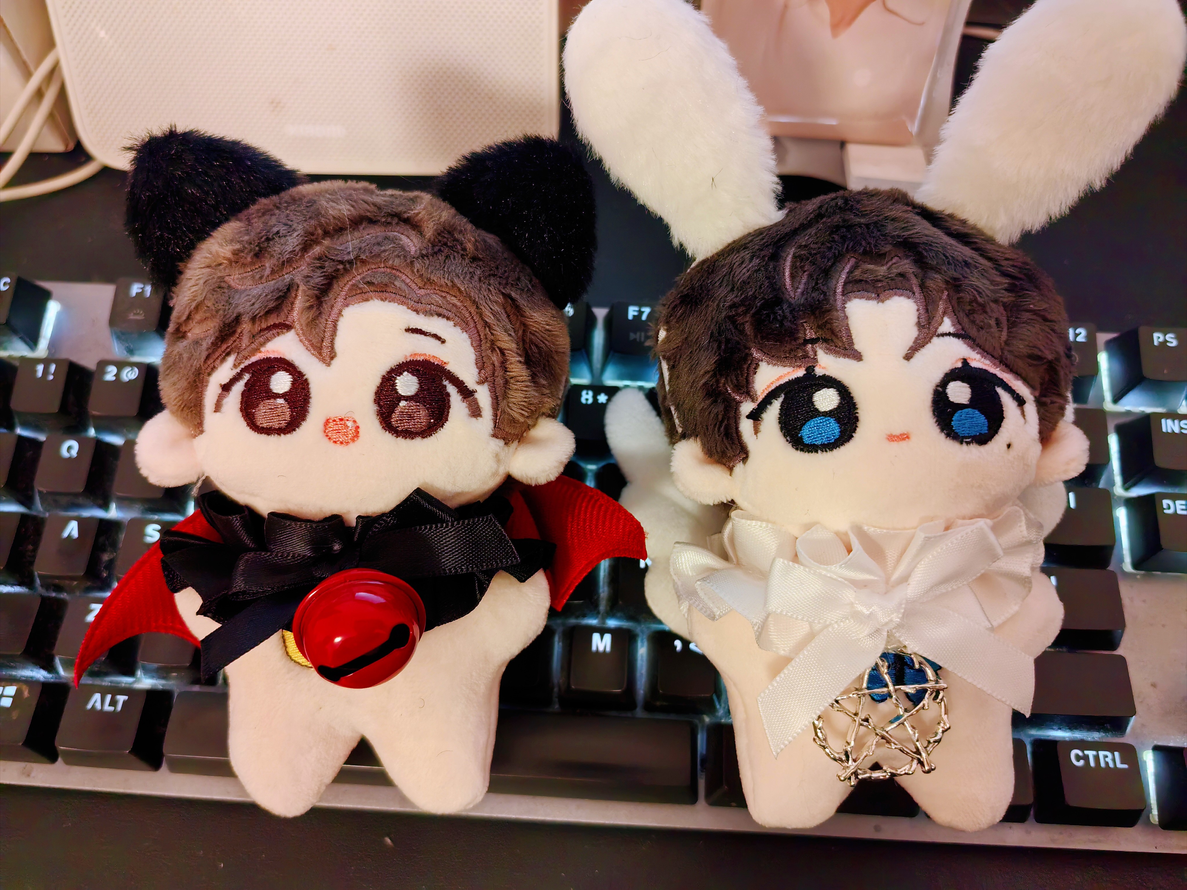 黃星邱鼎傑花生cp垂涎狼兔花詠盛少遊10cm有耳朵棉花娃娃Q版愛豆