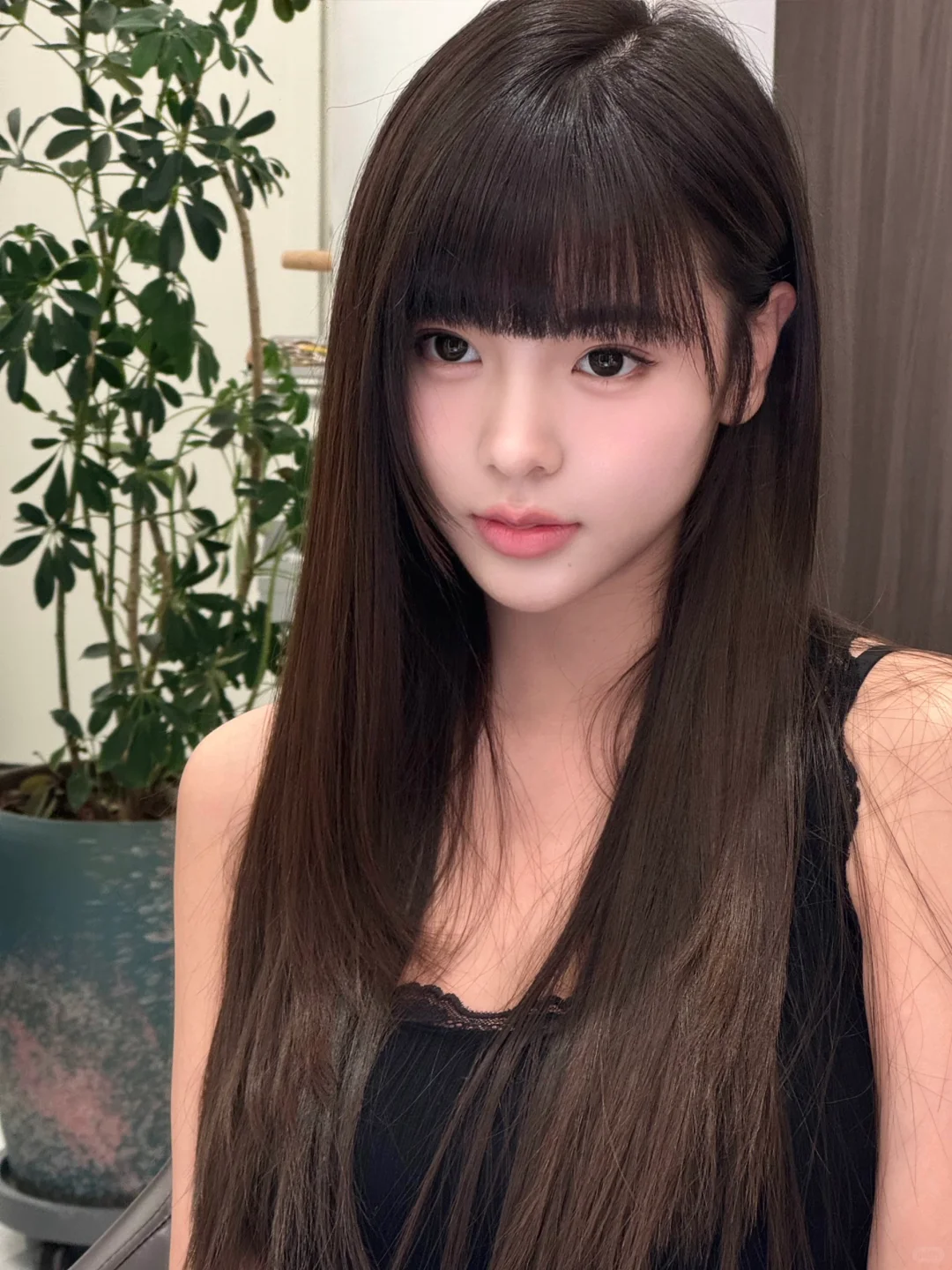 真我黑长直漫画齐刘海假发套 全真发整顶设计 自然隐形无痕贴合 长发飘逸顺滑