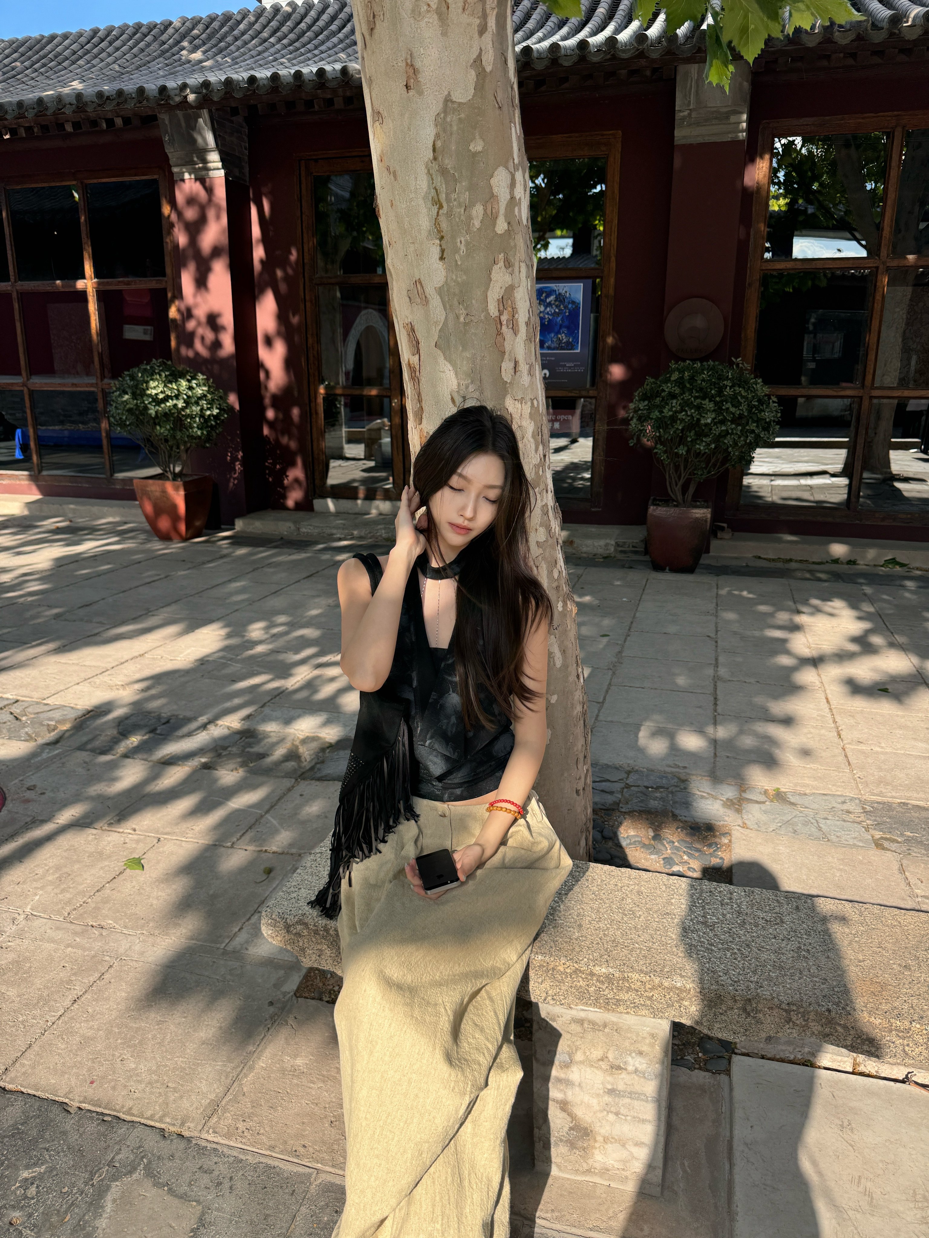 VIAPITTI夏季爆款链条荡领挂脖背心 收腰修身显瘦百搭 辣妹风与设计感并存