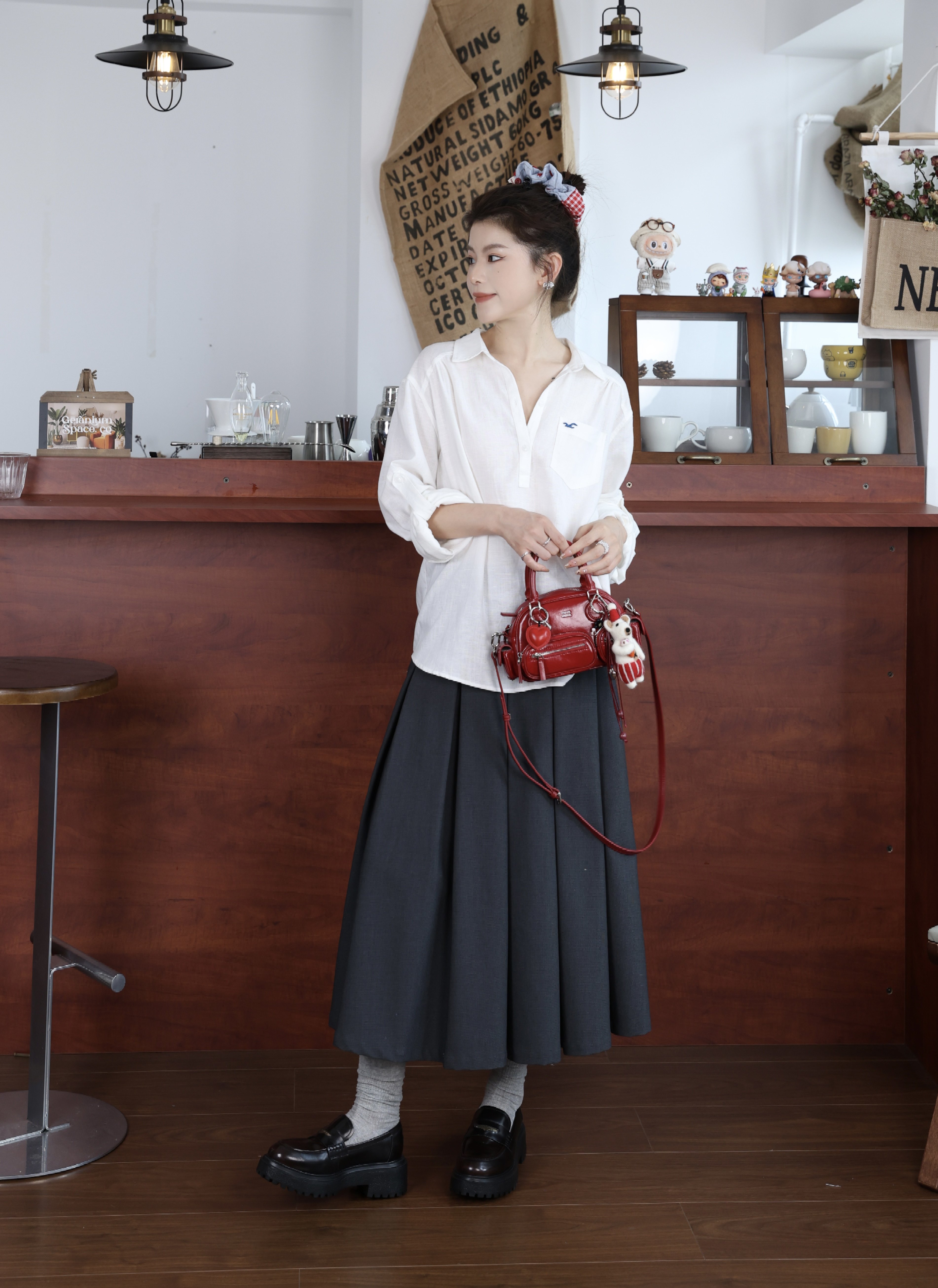 田曦薇同款百丽海鸥乐福鞋2.0 厚底增高设计拉长比例 真皮材质柔软亲肤