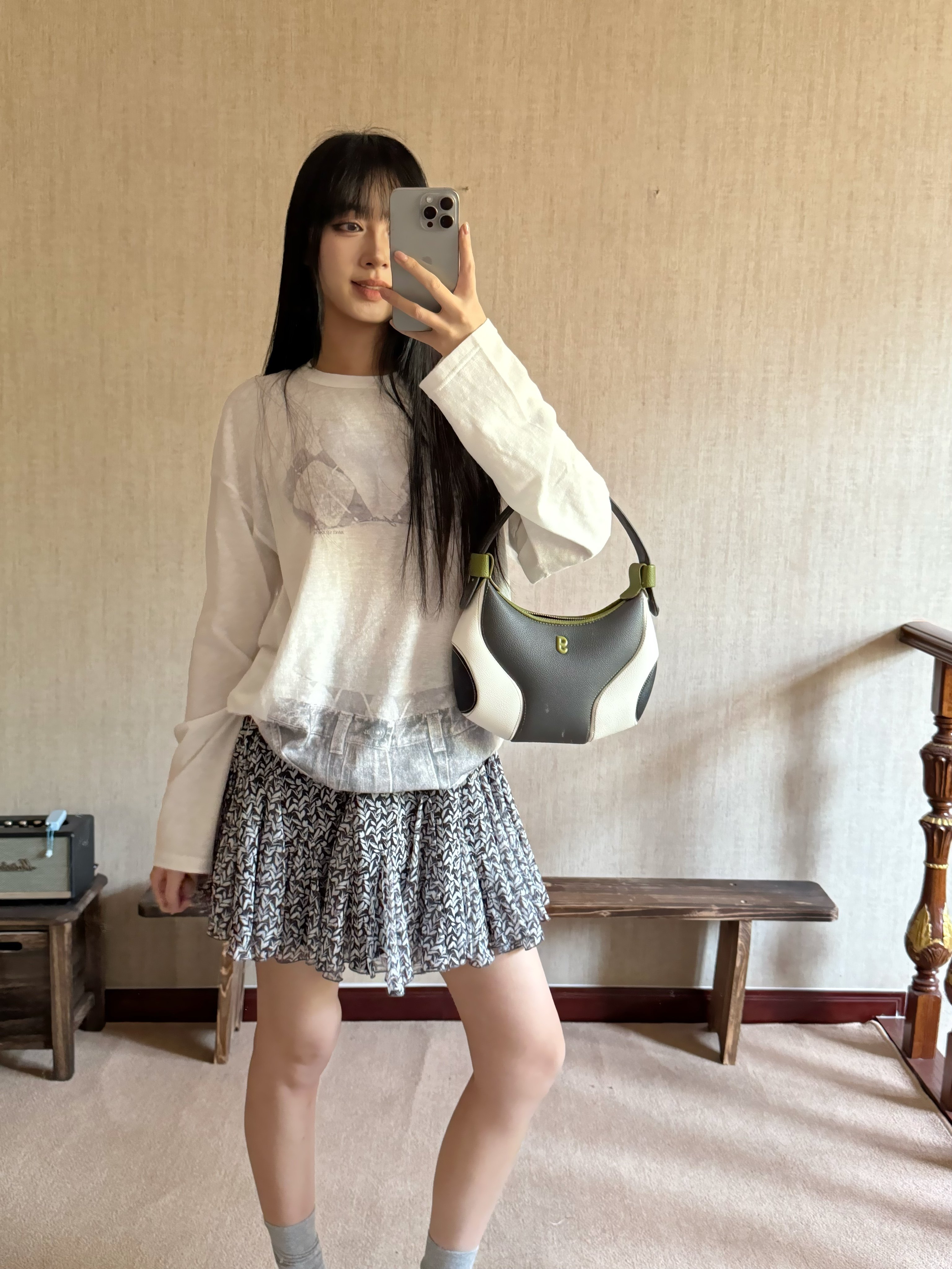 ELLE夏季法式碎花伞裙A字版型遮肉显瘦 碎花图案清新浪漫小众设计别致不撞款