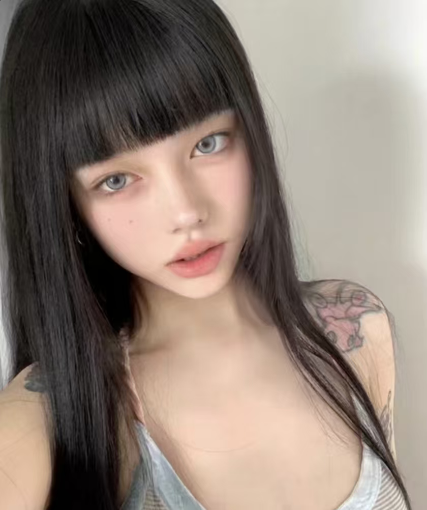 真我黑长直漫画齐刘海假发套 全真发整顶设计 自然隐形无痕贴合 长发飘逸顺滑