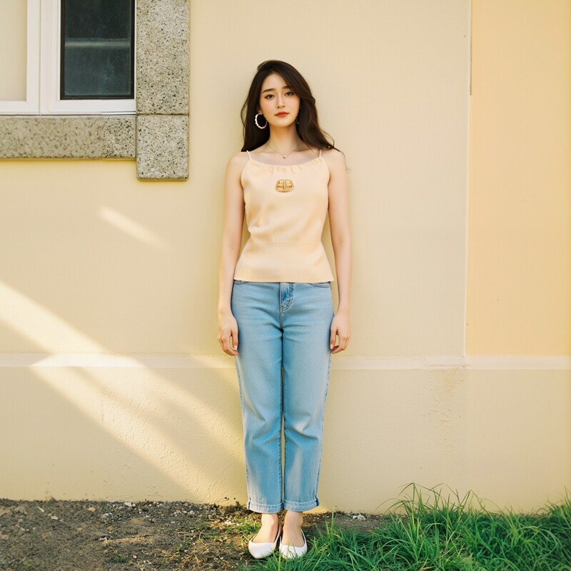 禾莎时尚辣妹挂脖吊带背心 修身显瘦短款设计 外穿内搭都高级 别致百搭