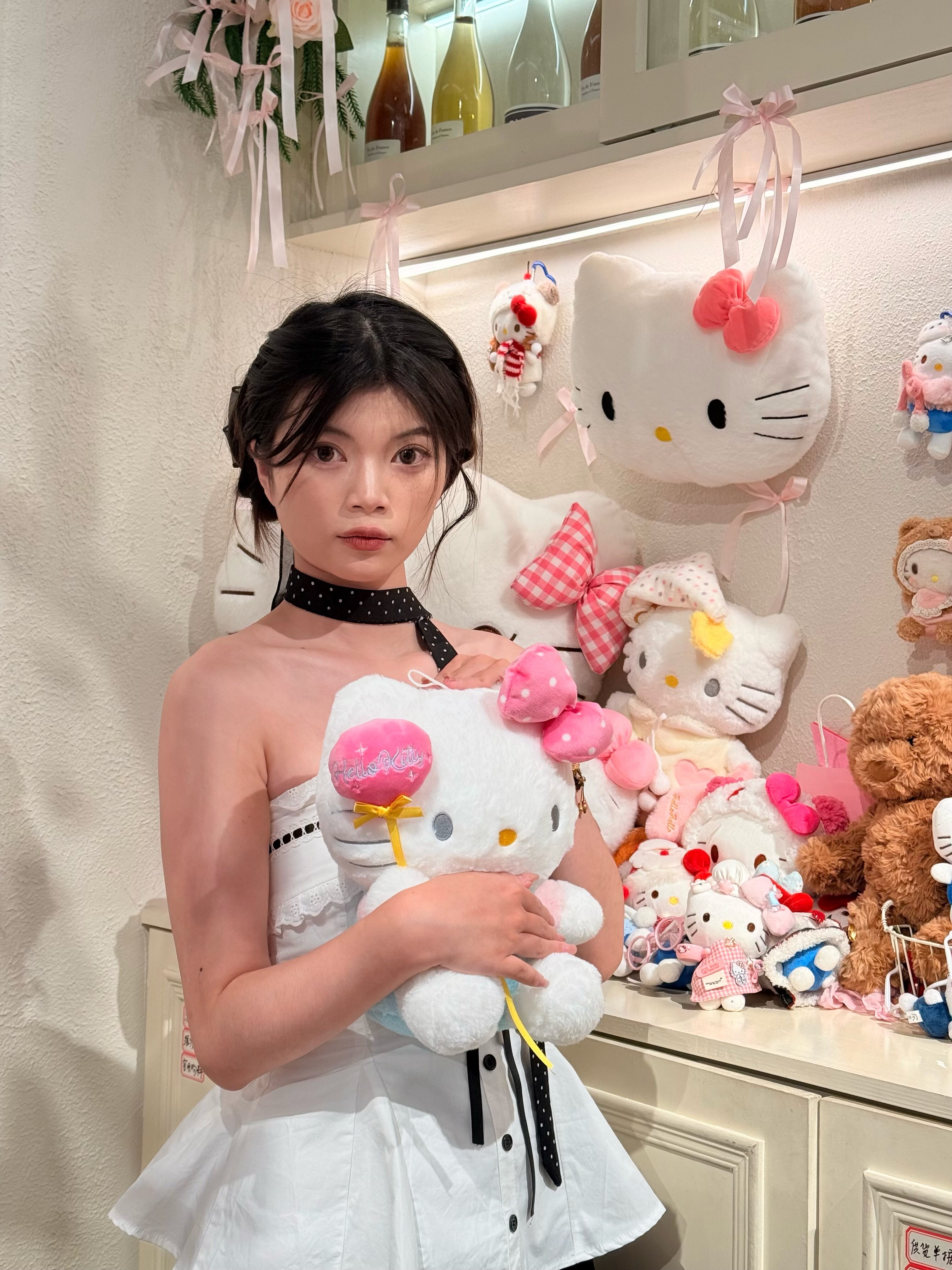 POPWEST韩女三件套 针织开衫+花边蝴蝶结吊带+波点短裙 一套搞定甜酷穿搭