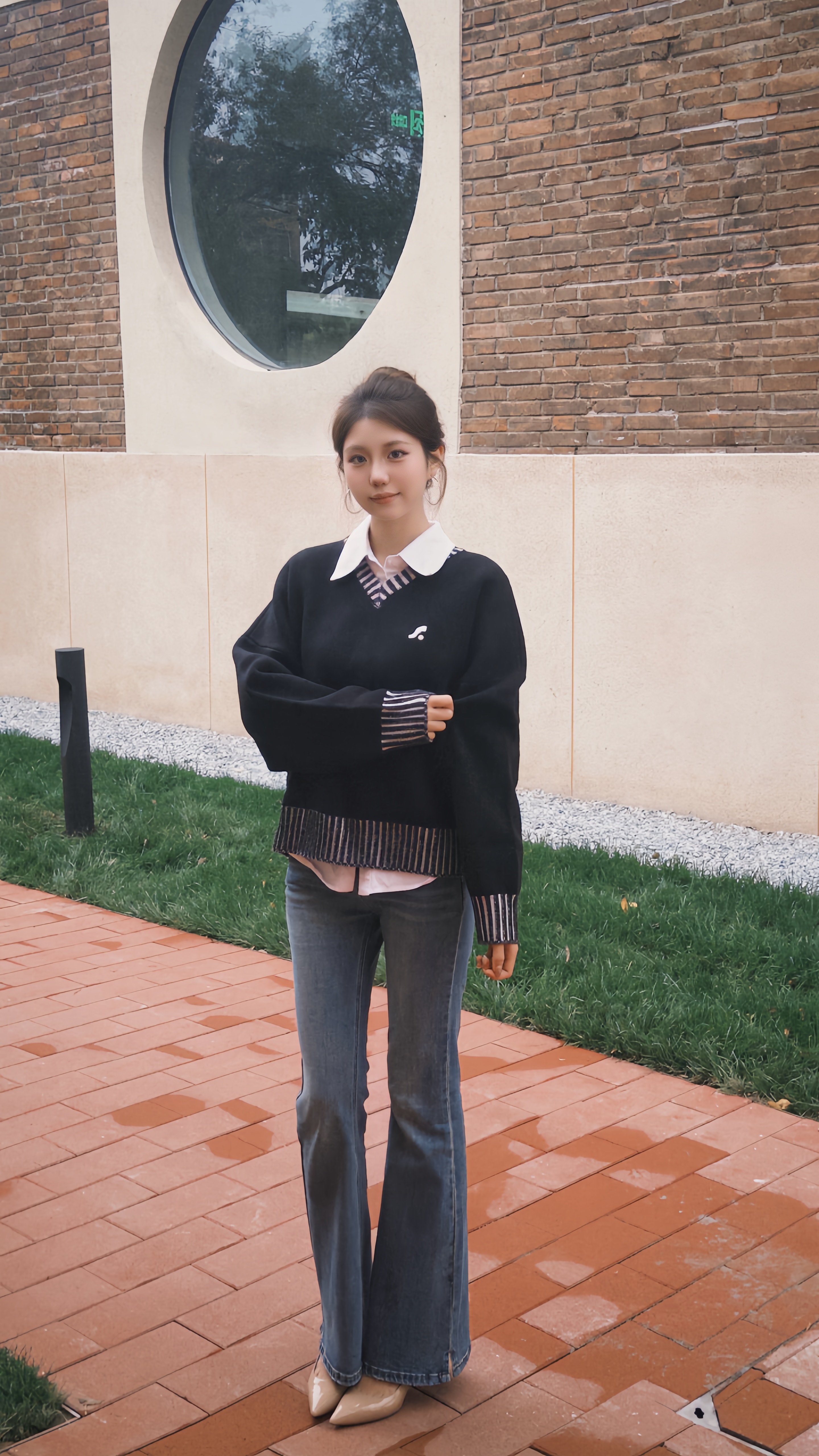 ABWLR秋冬复古微喇牛仔裤:高腰马蹄的显腿长神裤