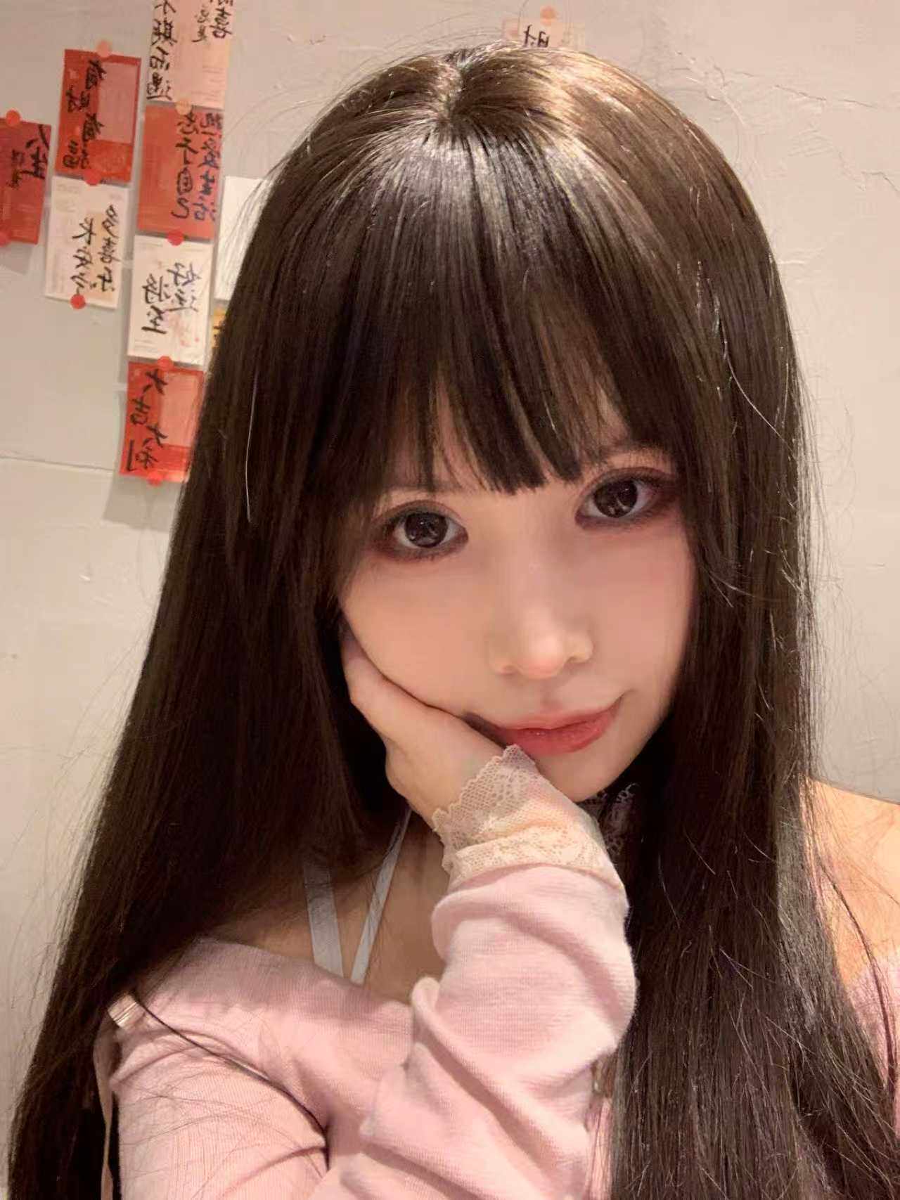 真我黑长直漫画齐刘海假发套 全真发整顶设计 自然隐形无痕贴合 长发飘逸顺滑