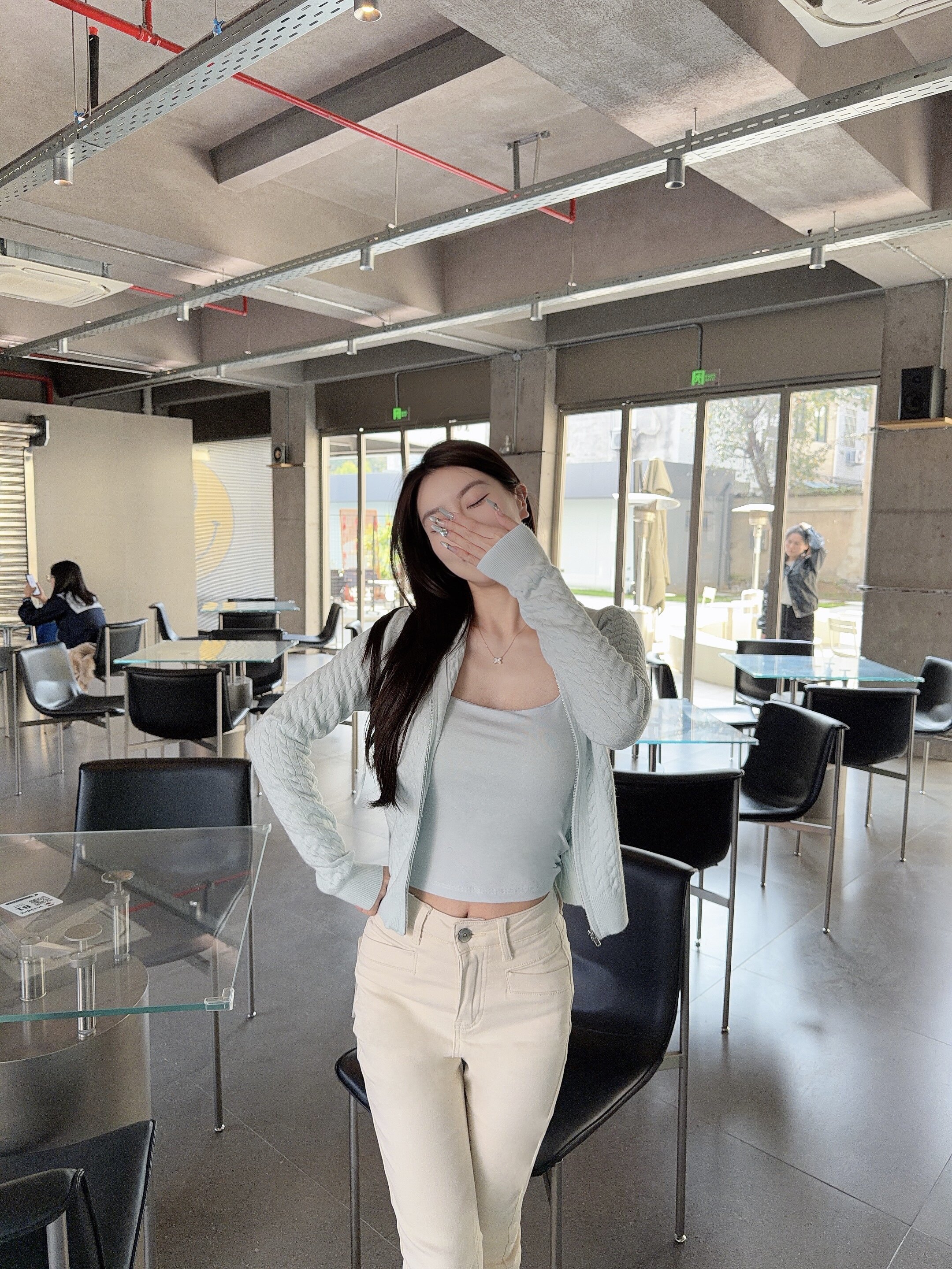 RUOYU若语半永久韩女裤 加绒修身设计保暖不臃肿 高腰小脚裤型拉长比例