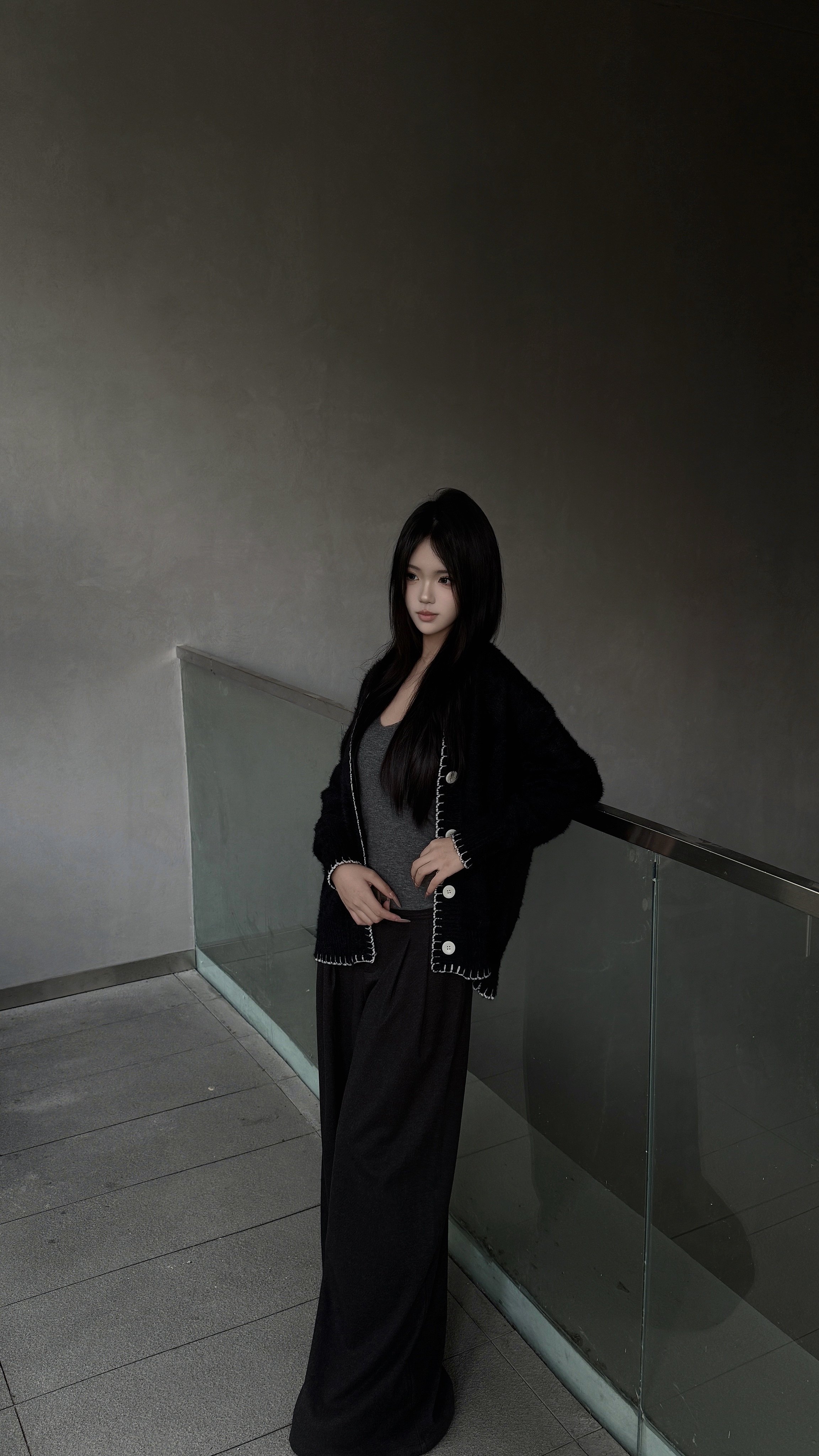 KENABSTUDIO春夏灰色阔腿西装裤 宽松垂感面料舒适有型