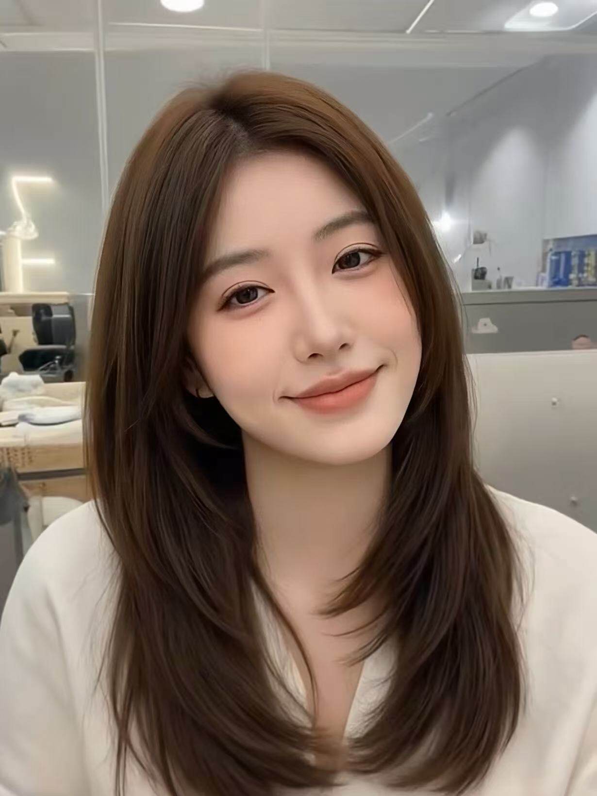 唯俏真人发丝全头套假发 层次感偏分锁骨发设计 随意分缝自然逼真