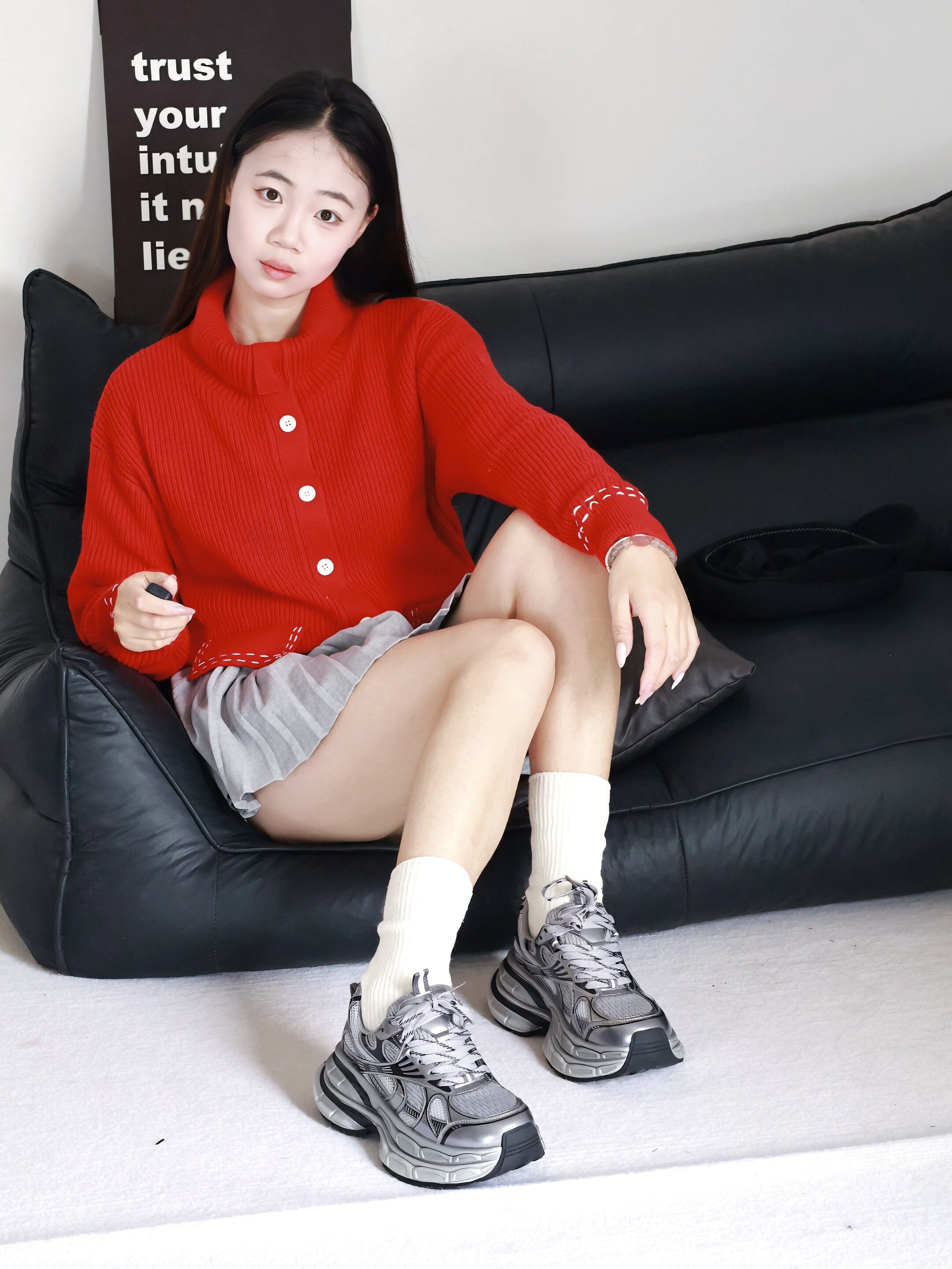 迪丽热巴同款骆驼银月老爹鞋 厚底增高拉长比例 银色系未来感十足