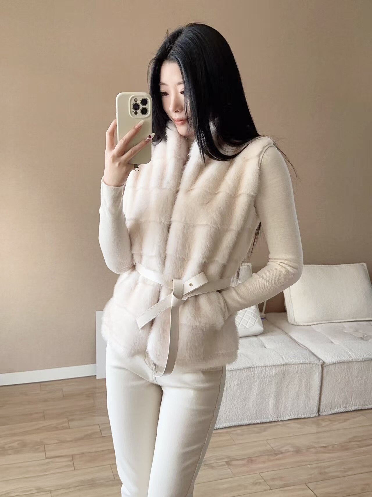 RUOYU若语半永久韩女裤 加绒修身设计保暖不臃肿 高腰小脚裤型拉长比例