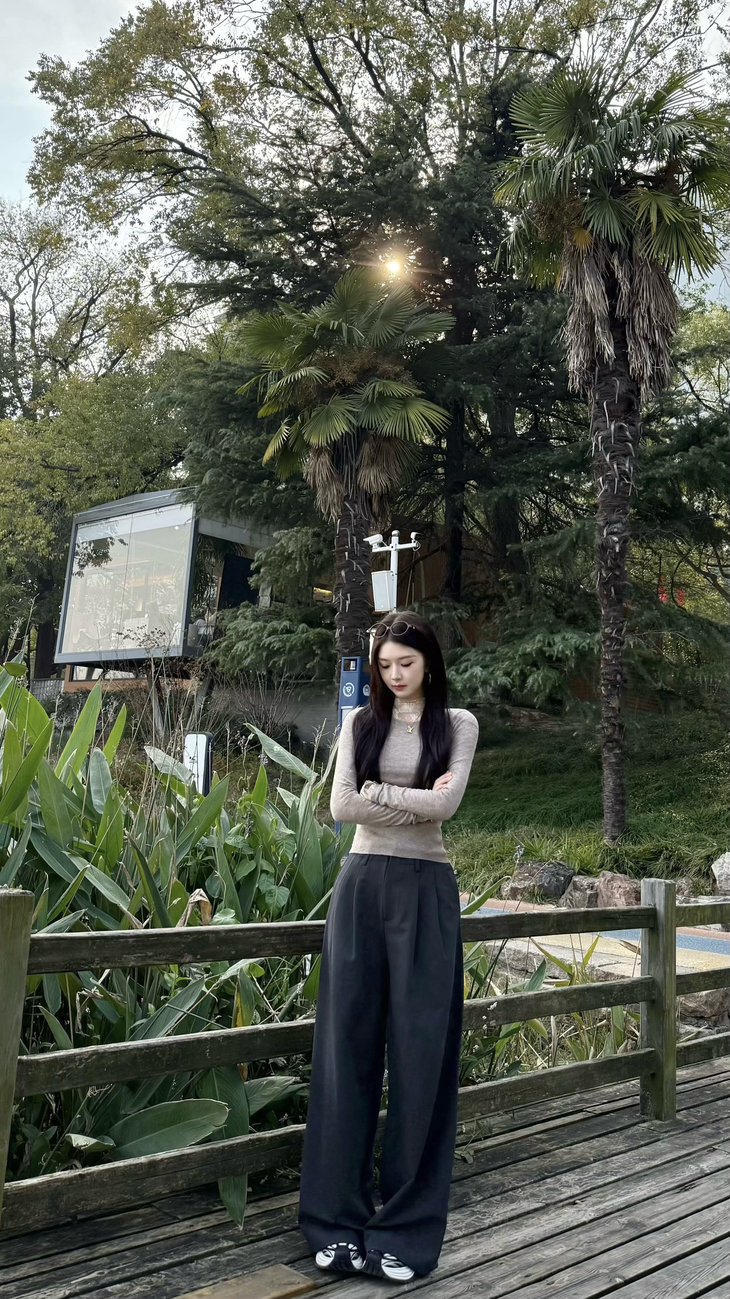 KENABSTUDIO春夏灰色阔腿西装裤 宽松垂感面料舒适有型