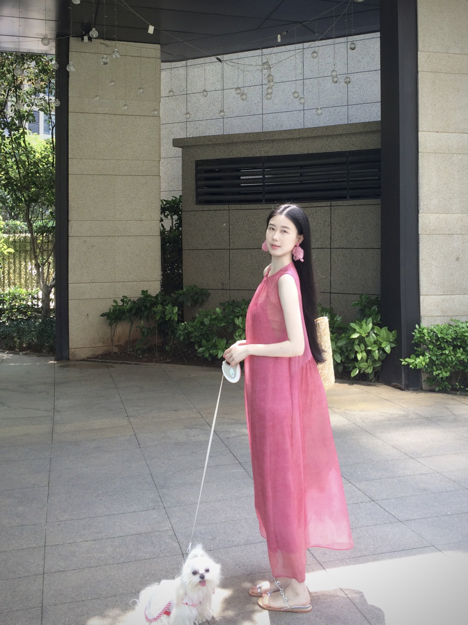 盈瓷「妃子笑」100桑蚕丝晕染连衣裙 吊带两件套设计 度假长裙飘逸仙气