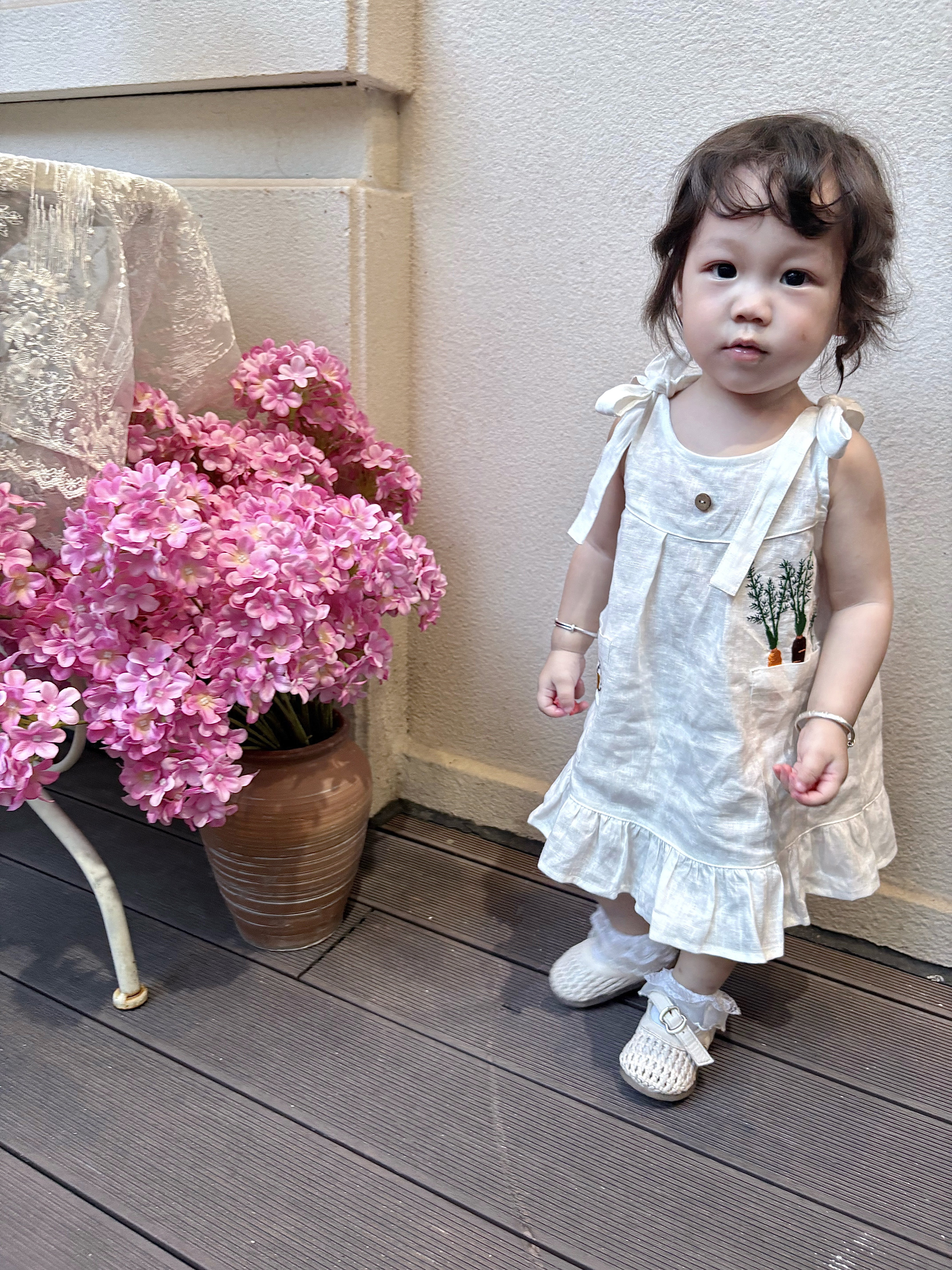 Customer photo for White Single-Layer (Machine Embroidery), 80cm