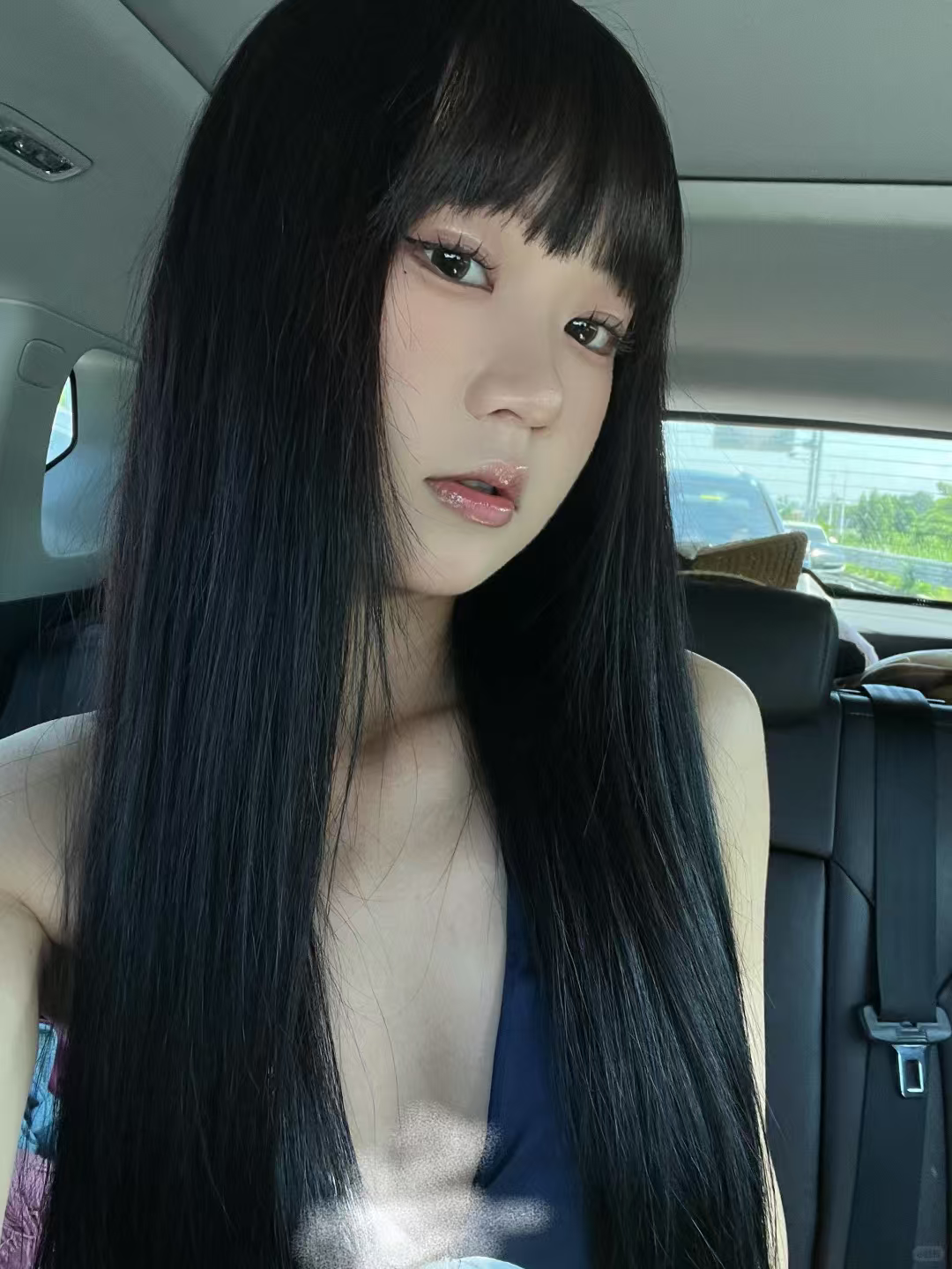 真我黑长直漫画齐刘海假发套 全真发整顶设计 自然隐形无痕贴合 长发飘逸顺滑