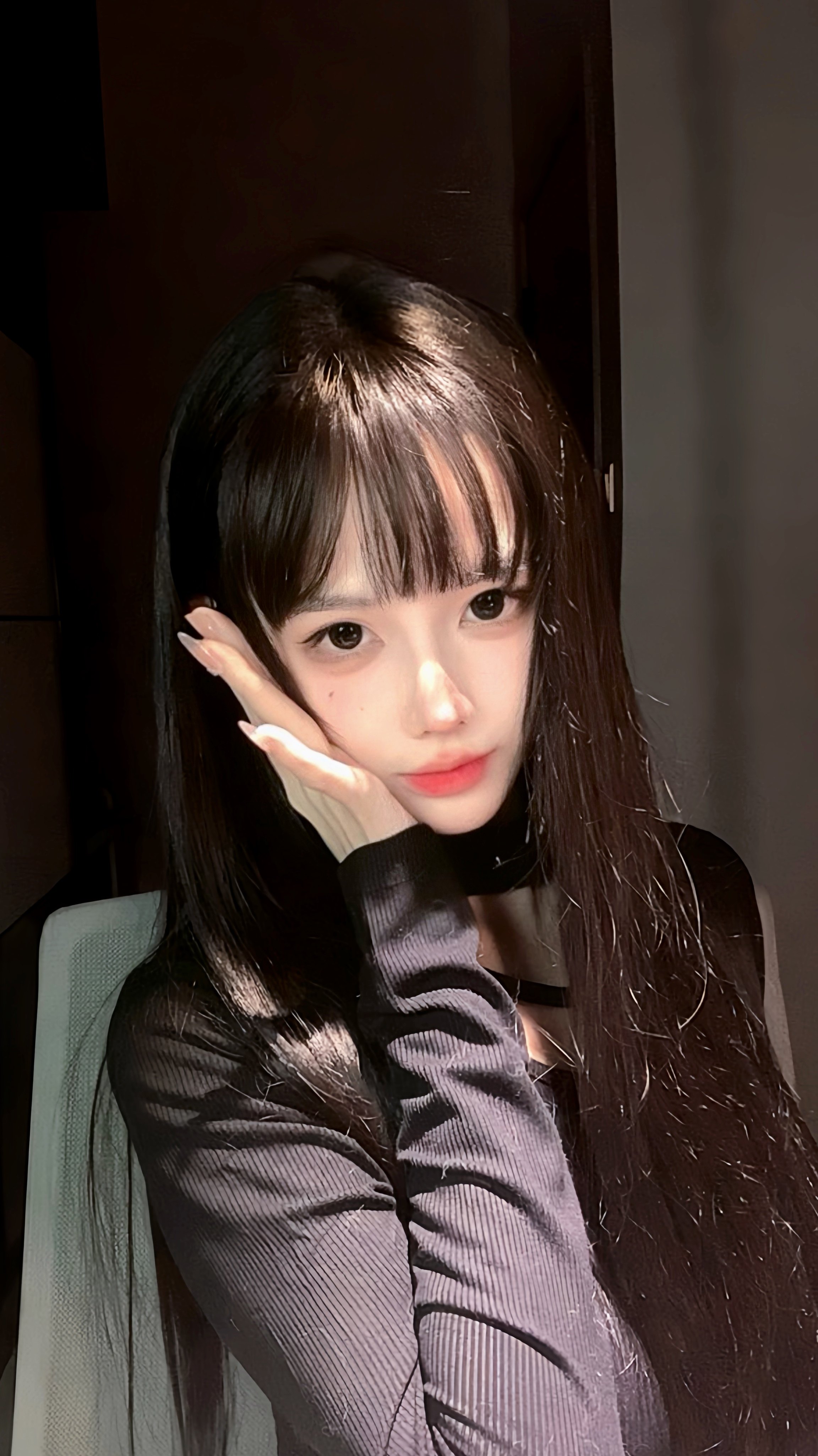 真我黑长直漫画齐刘海假发套 全真发整顶设计 自然隐形无痕贴合 长发飘逸顺滑