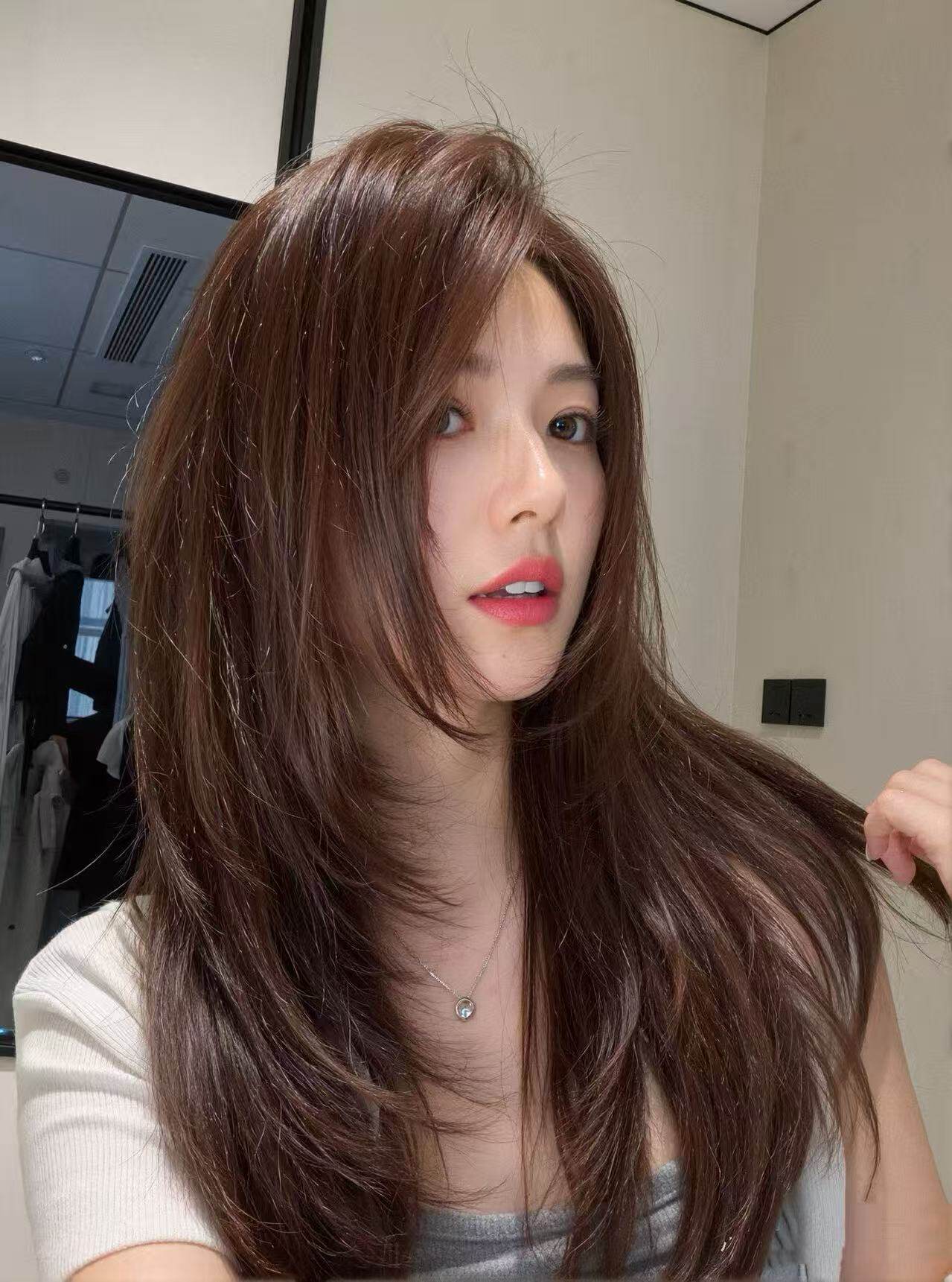 唯俏真人发丝全头套假发 层次感偏分锁骨发设计 随意分缝自然逼真