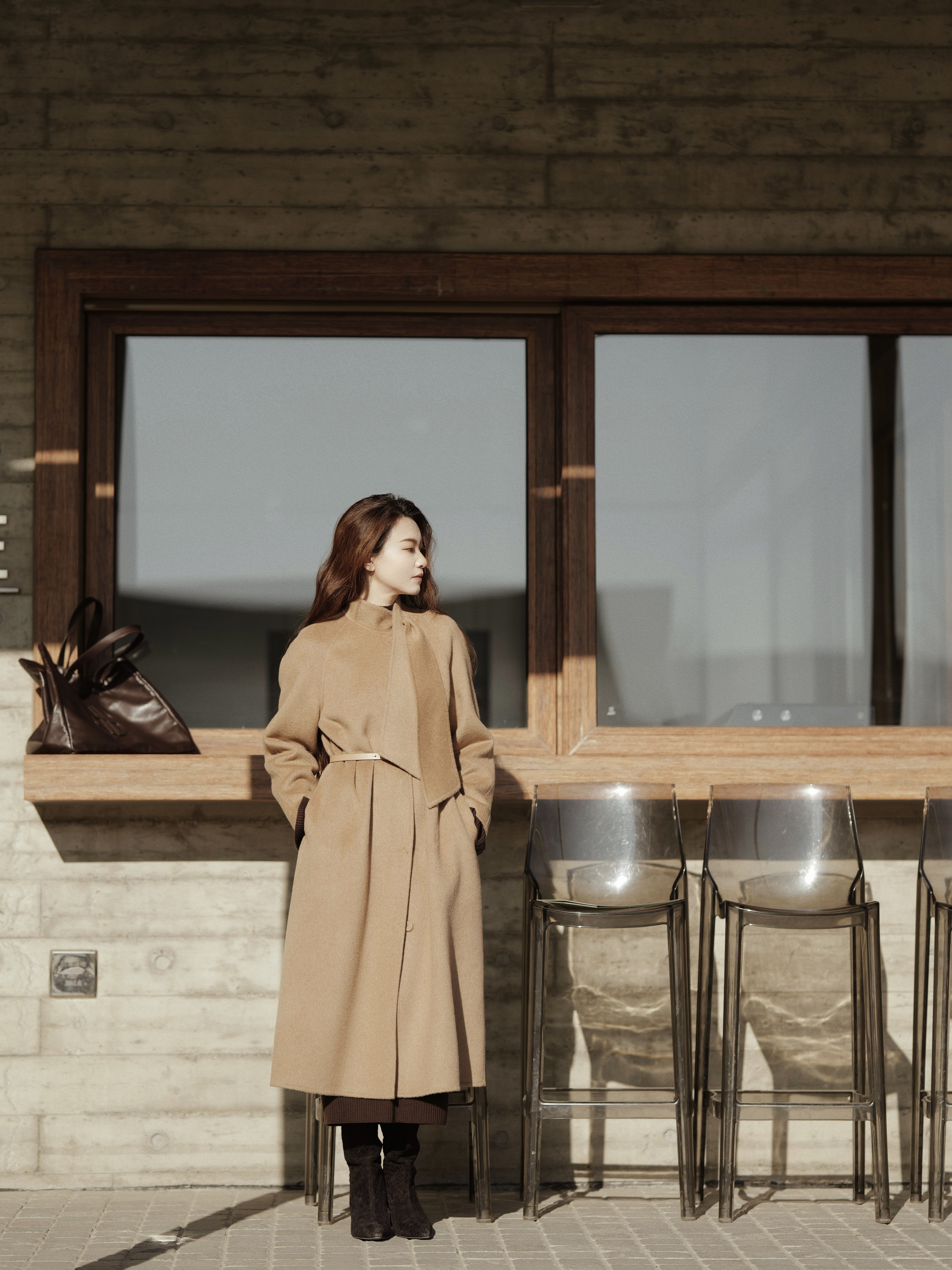 Le' Murmure冬季时尚羊反绒长筒靴堆堆设计慵懒随性 高跟拉长腿部比例