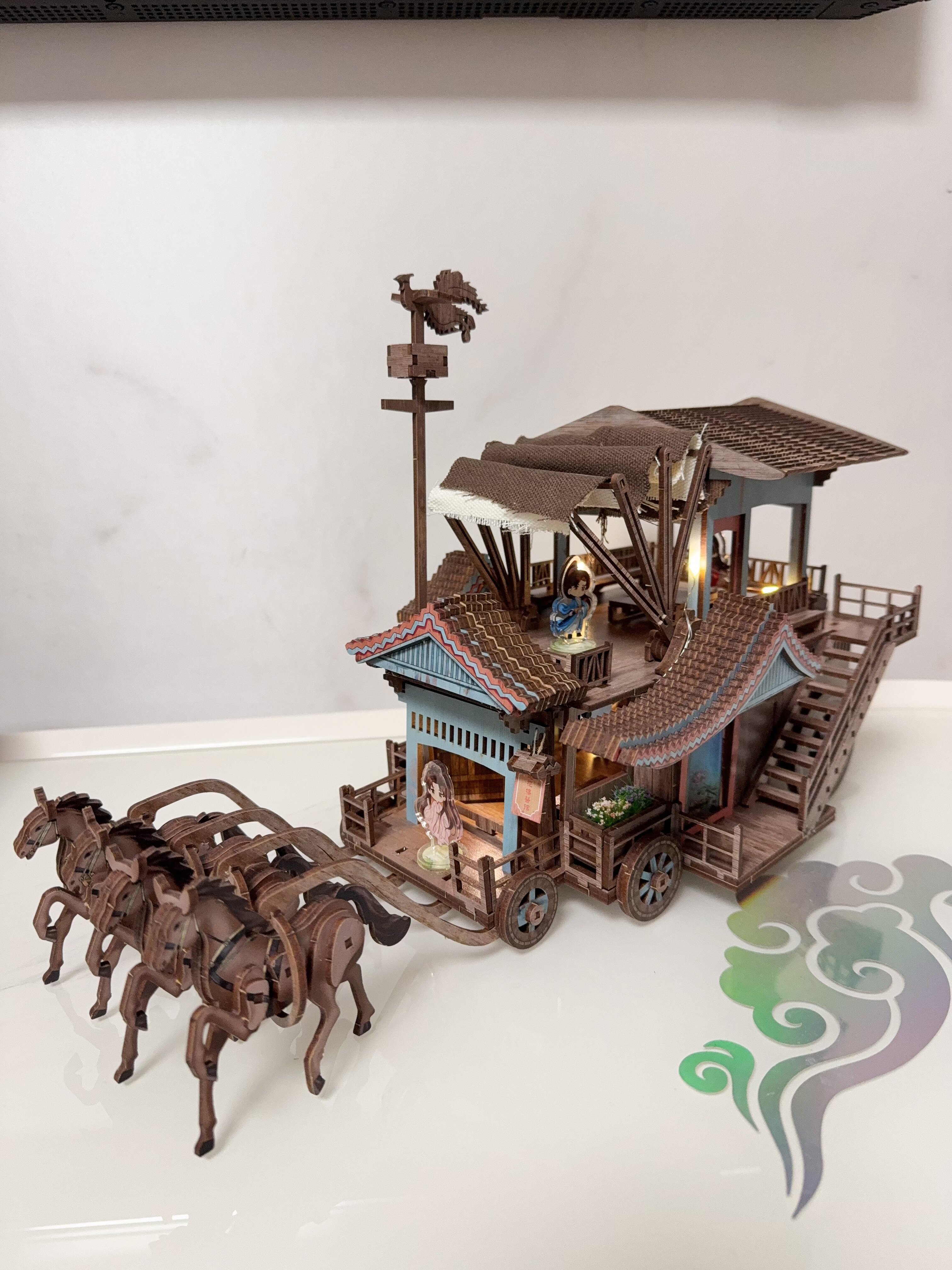 蓮花樓馬車拼裝模型同款擺件紀念品木拼圖李蓮花成毅官方周邊正版-淘寶
