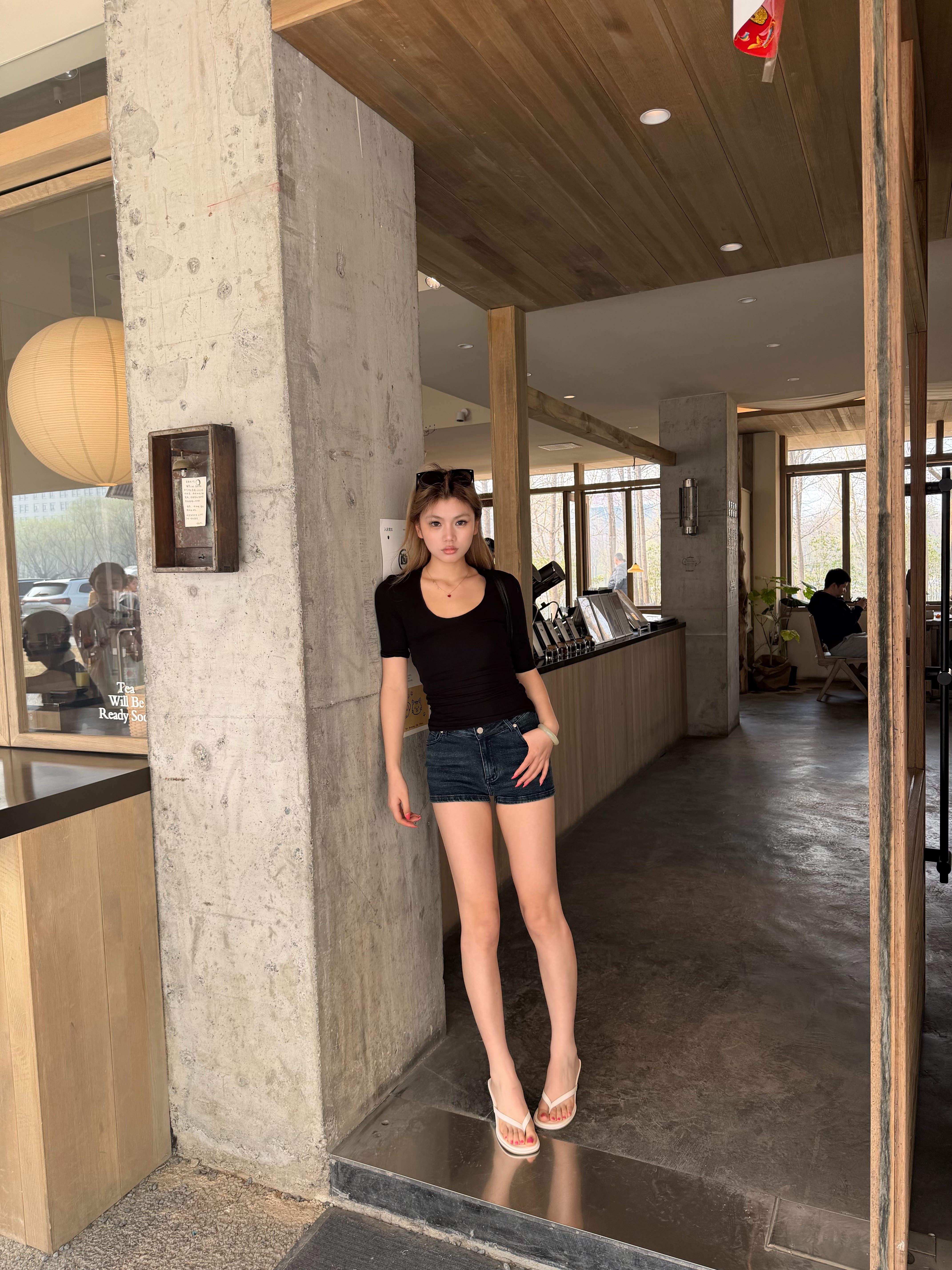 黑泽玄七2026春季新款微胖T恤 大U领设计修饰锁骨更显瘦 五分袖遮肉不勒手臂