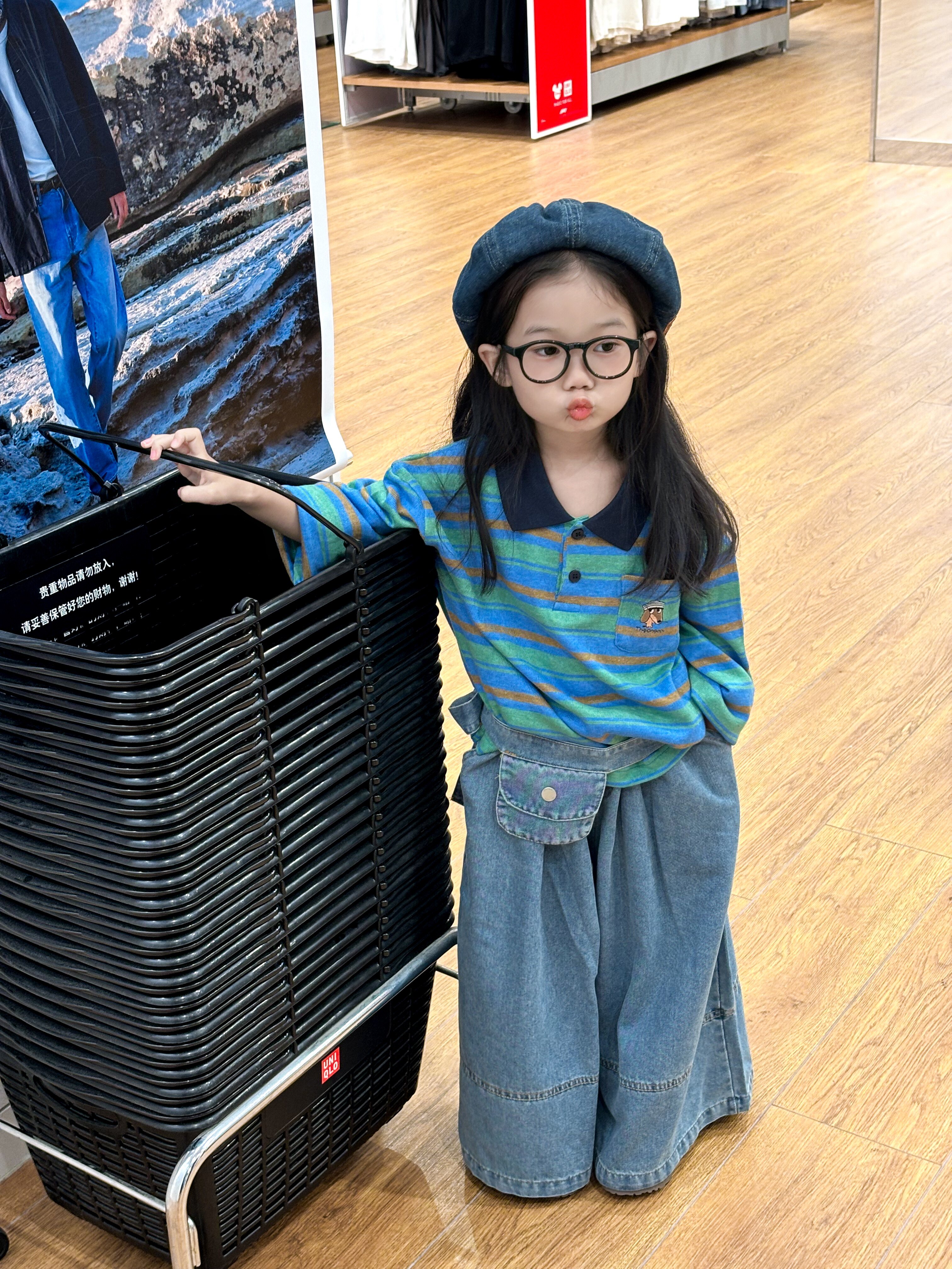 Customer photo for Blue Striped Polo, 110cm