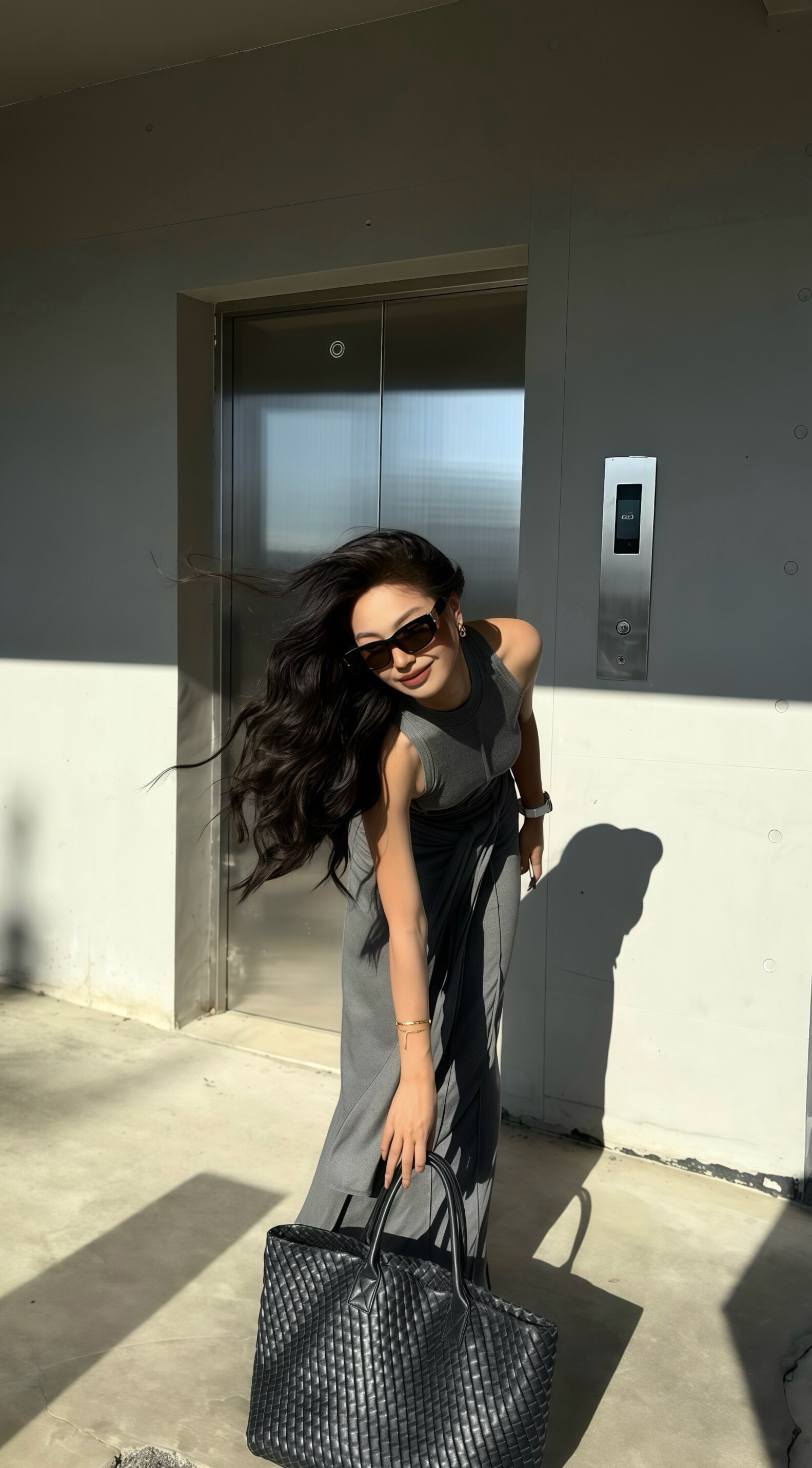 CYNR原创设计高级灰背心裙 莫代尔面料柔软亲肤 修身假两件设计层次感十足