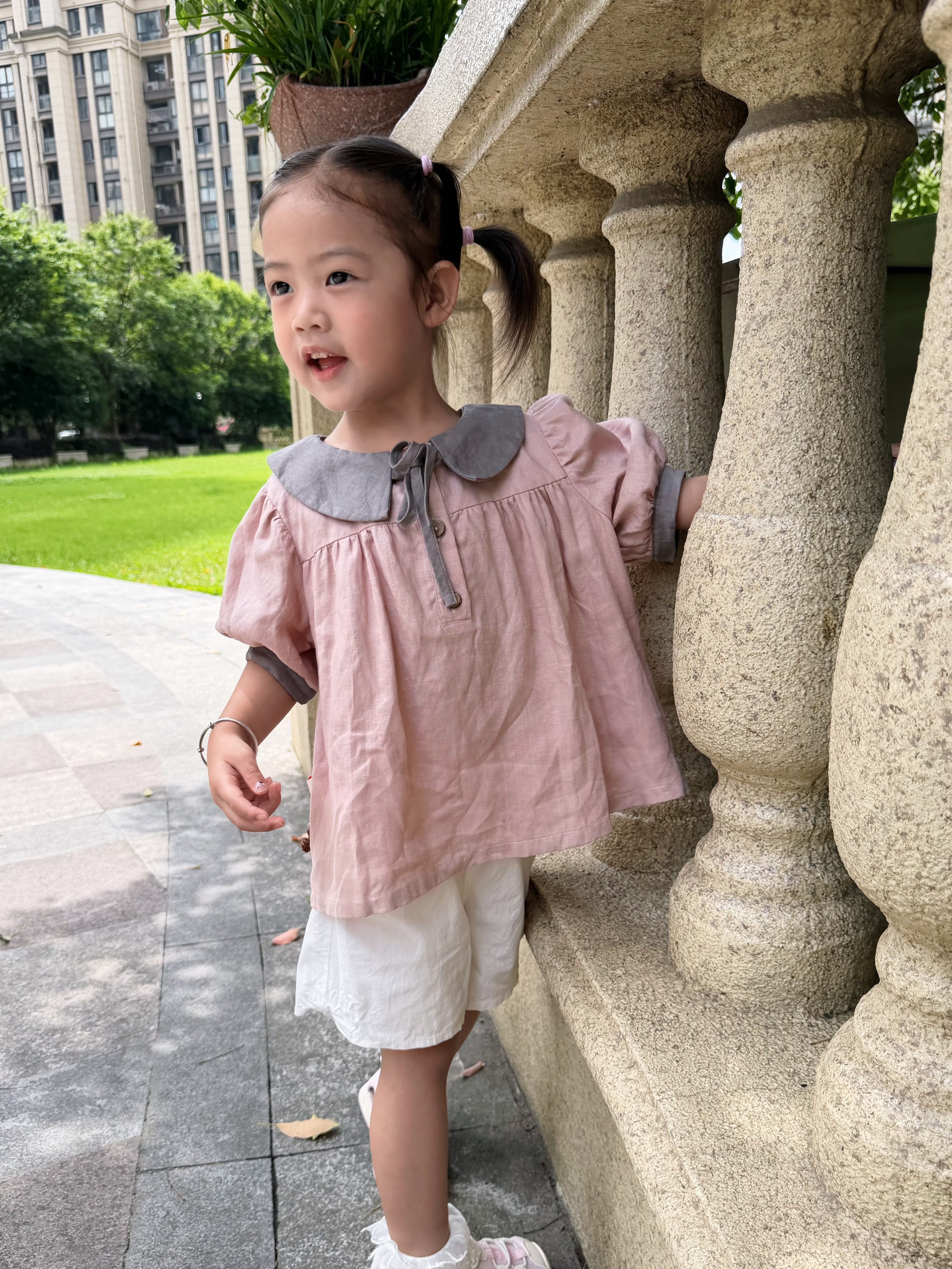 Customer photo for Mocha Grey with Pink Collar (Free Embroidery), 100cm
