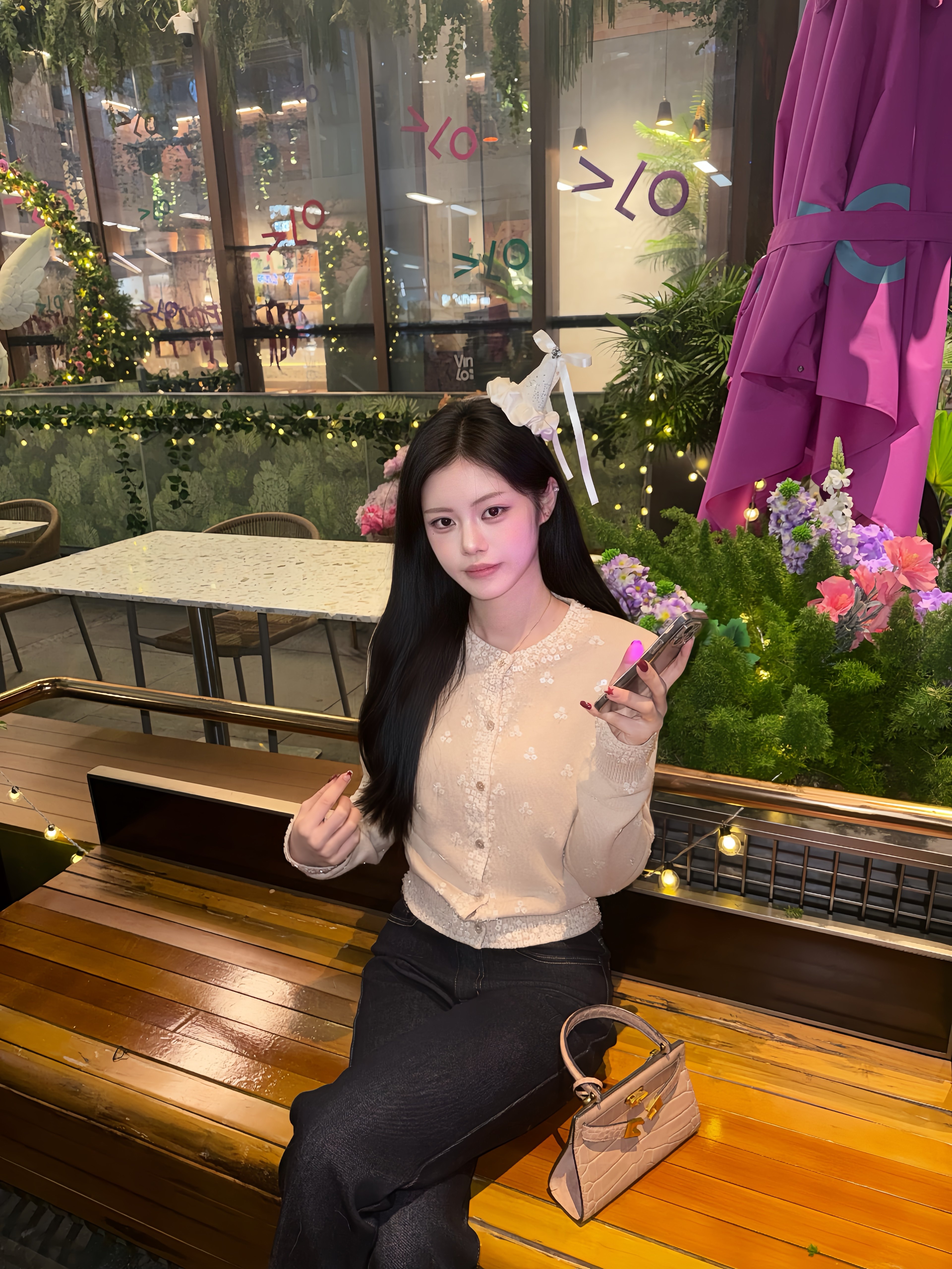 早安樊樊「矜贵感」千金套装 绵羊毛重工钉珠刺绣 针织背心+开衫两件套