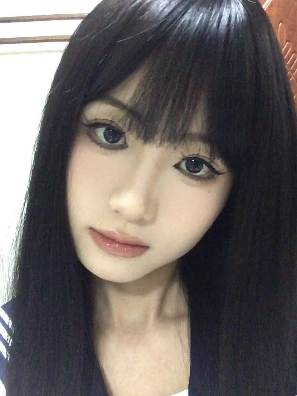 真我黑长直漫画齐刘海假发套 全真发整顶设计 自然隐形无痕贴合 长发飘逸顺滑