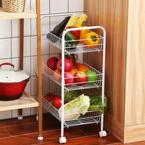 Kitchen vegetable price shelf household floor multi-layer shelf mobile storage rack fruit and vegetable rack pulley plastic