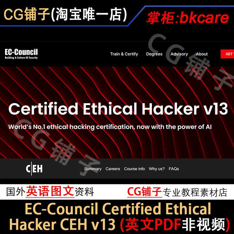 EC-Council Certified Ethical Hacker CEH v13 圖文課程非影片-淘寶