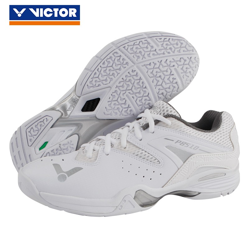 Giày cầu lông chiến thắng VICTOR / wicker P8510A Giày trắng nam nữ chống thoáng khí chống trơn trượt ổn định giày lining cầu lông