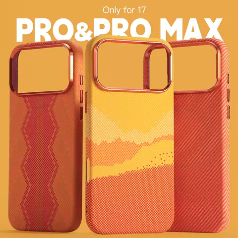 Woven Carbon Fiber Orange iPhone Case for iPhone 13 – 17