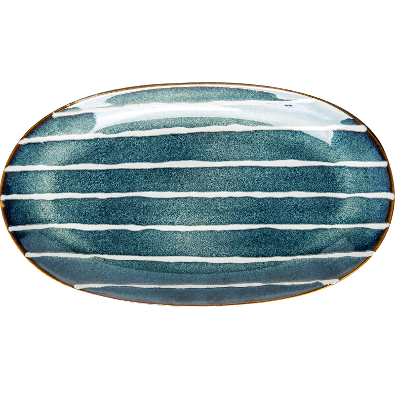 Porcelain soul creative contracted glaze tableware suite large fish dish dishes creative variable glaze restoring ancient ways