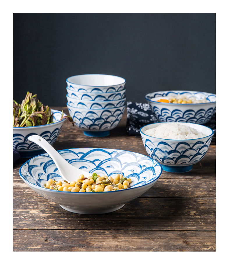 Japanese porcelain soul job la rainbow such use high single use of household ceramic bowl of rice you eat mercifully rainbow such as bowl with students