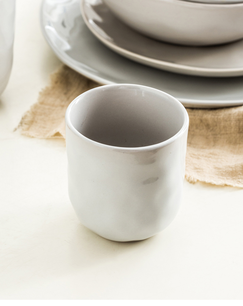 Porcelain soul ceramic creative household contracted Nordic dish western food steak plate breakfast dish plate flat plate