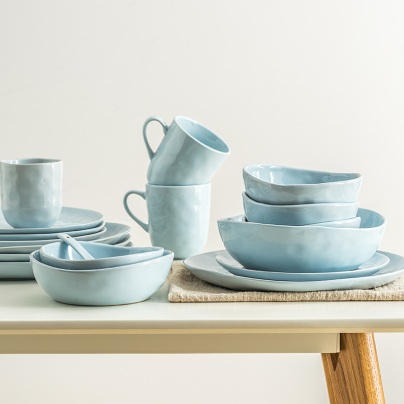 Porcelain soul dishes suit Nordic ins tableware suit dishes of Chinese style household dishes combination dishes and utensils