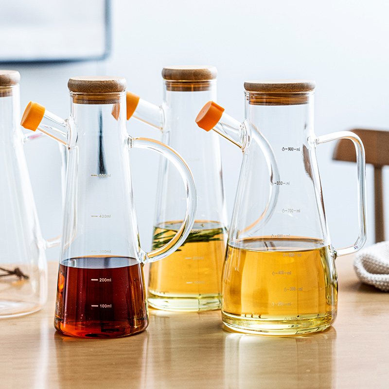 Porcelain soul Nordic glass oil can prevent small packing oil tank household kitchen soy sauce vinegar sauce pot of European style