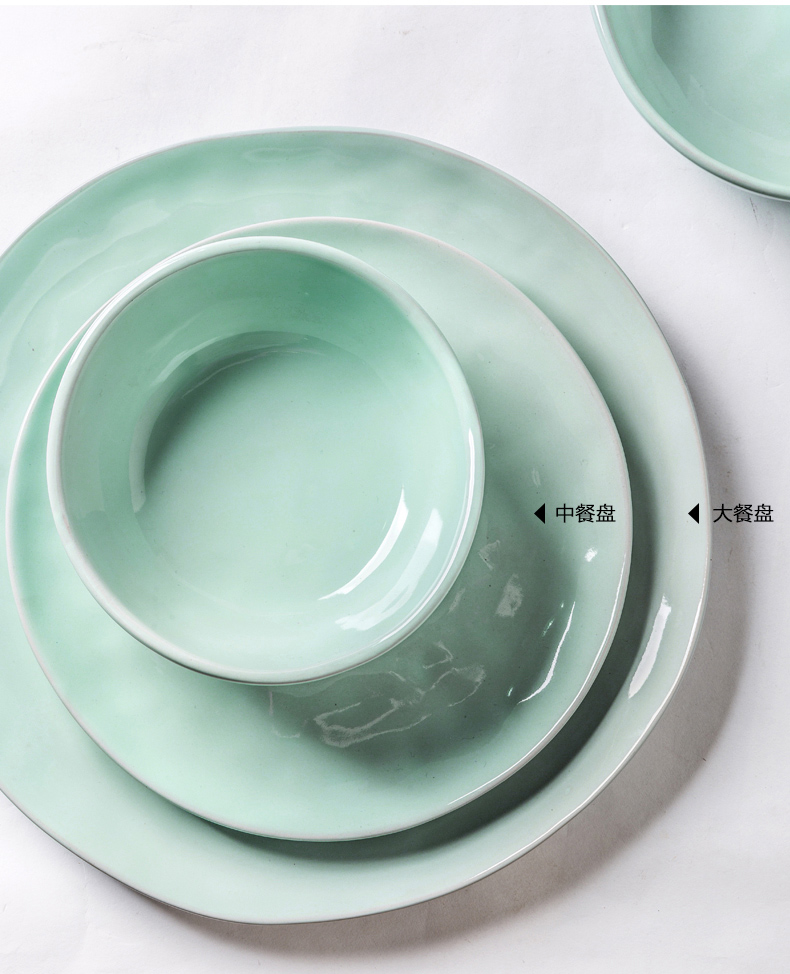 Porcelain soul Nordic ins creative marca dragon color ceramic tableware plate steak household food dish dish food dish bowl