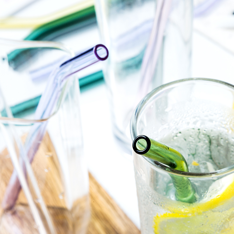 Porcelain soul straw thick transparent glass pipette pearl milk tea, not a one - time juice here straw straw stirring