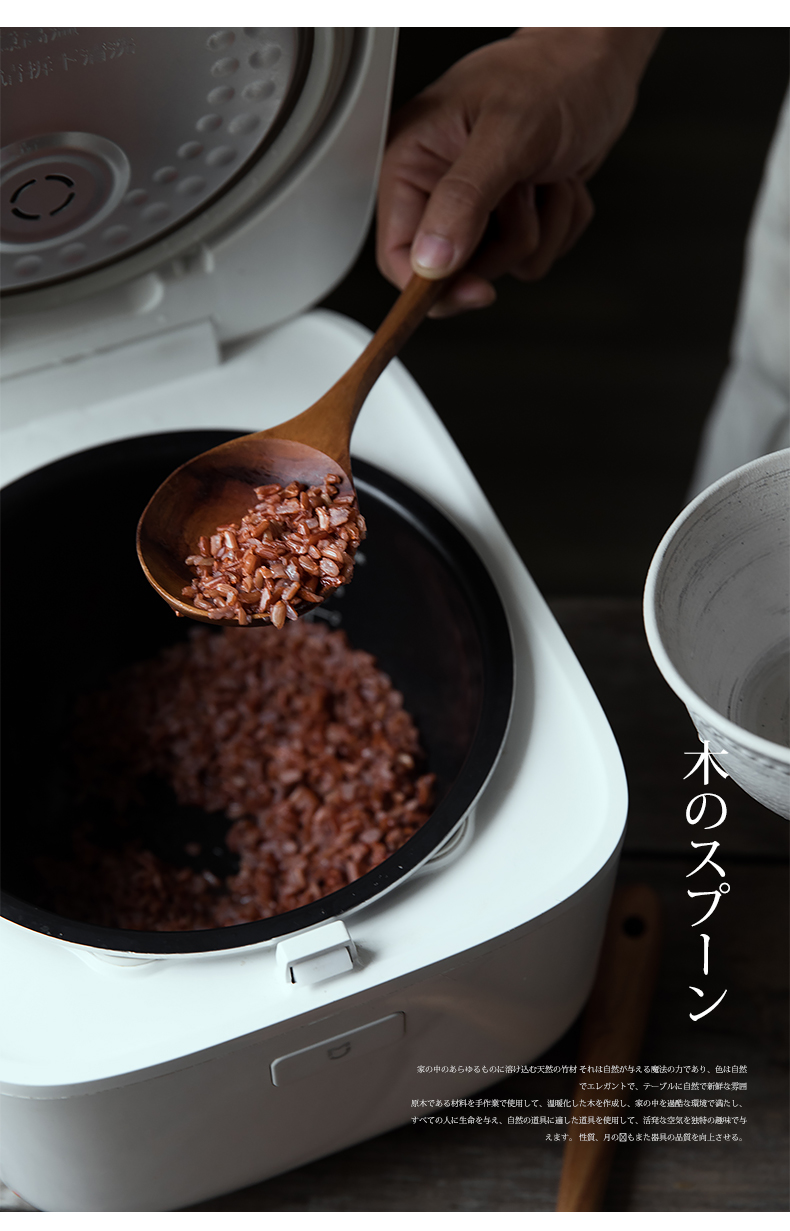 Porcelain soul spoon, long - handled spoons household wood spoon served porridge porridge spoon, run out of large Korean large wooden spoon day