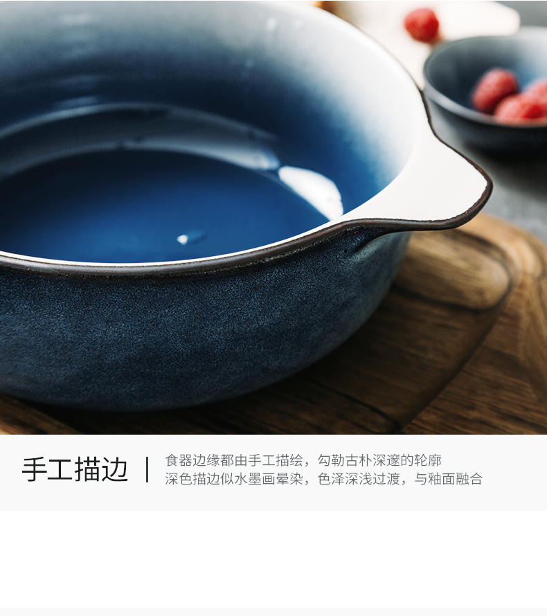 Porcelain soul Nordic tableware dishes household ear soup bowl bowl household take the hot food dish bowl of soup bowl